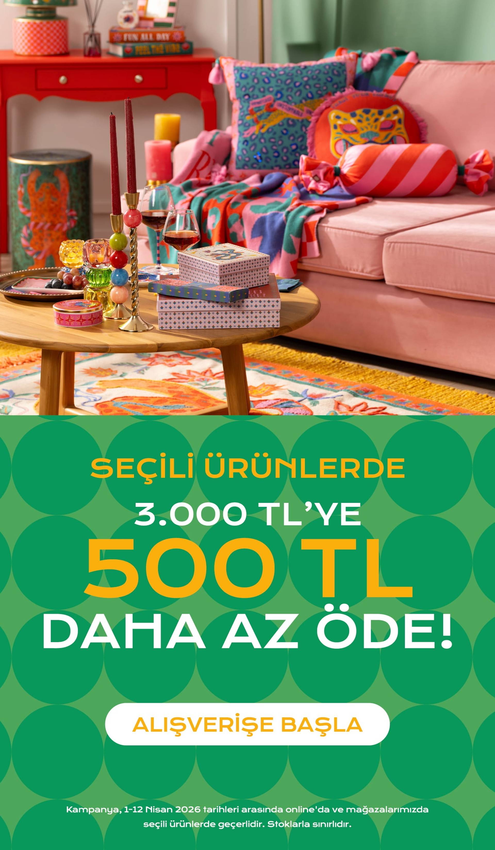 Seçili Ürünlerde 3000 TL'ye 500 TL Daha Az Öde!