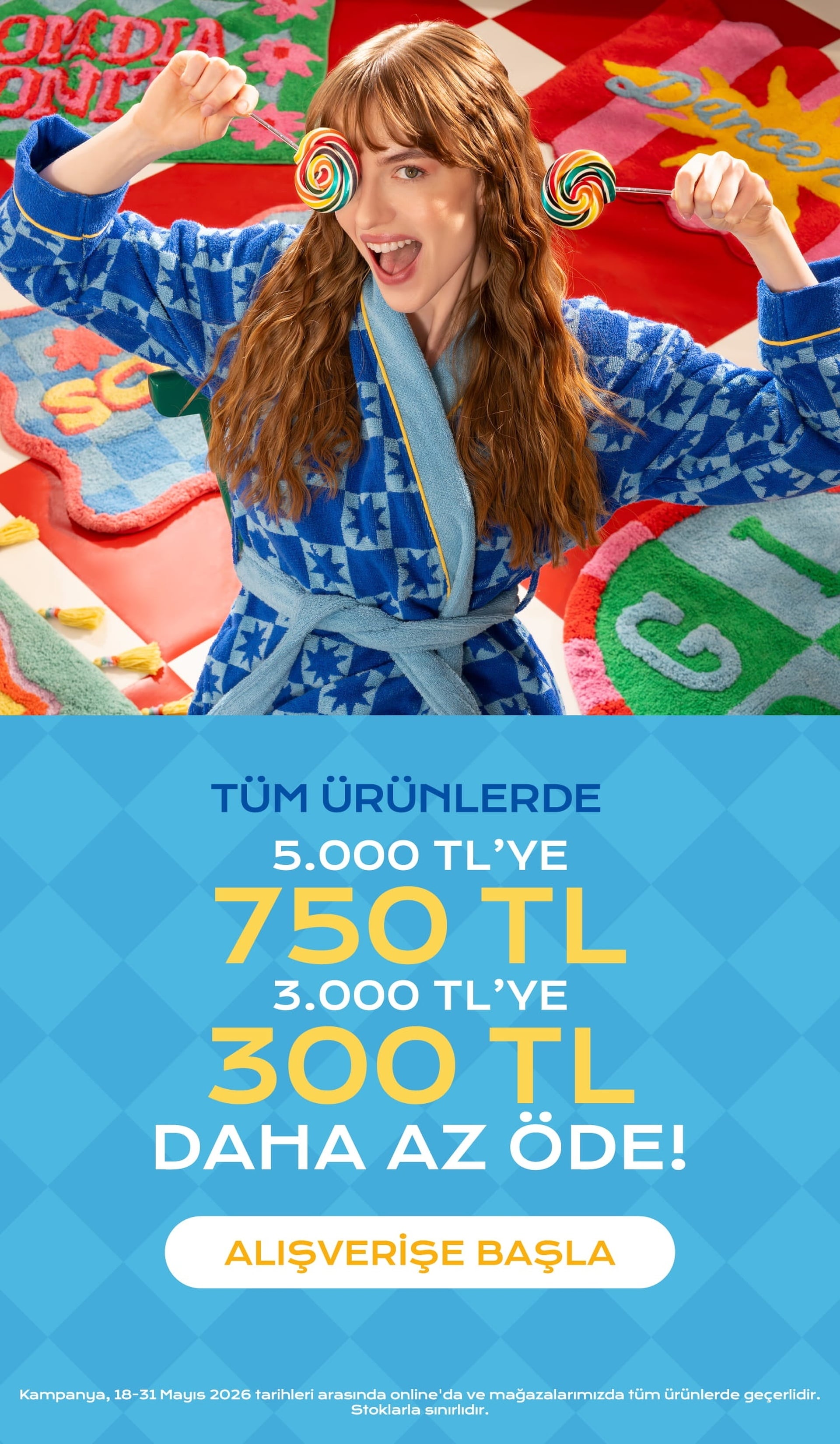 3000 TL'ye 300 TL, 5000 TL'ye 750 TL Az Öde!