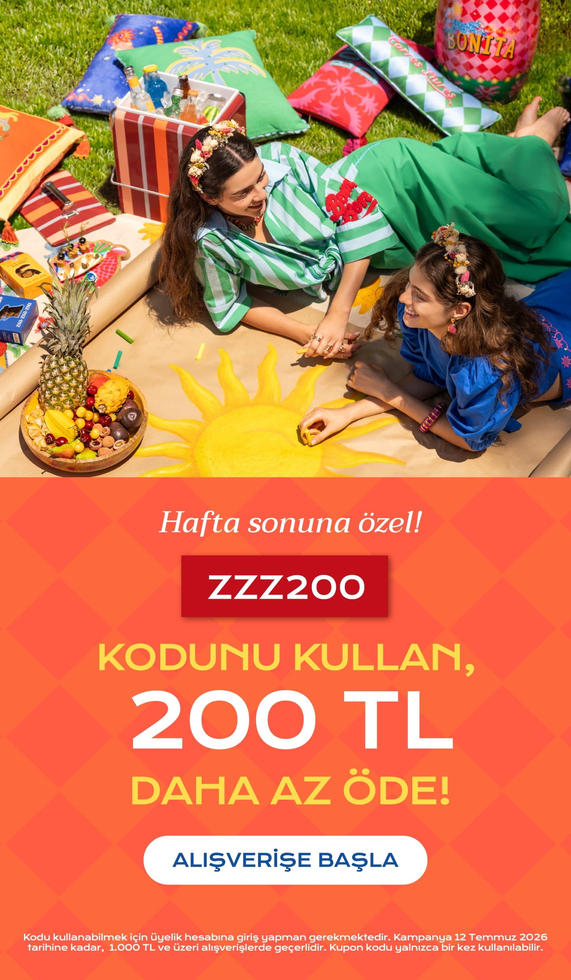 Seçili Ürünlerde ZZZ200 Kodunu Kullan, 200 TL Az Öde!