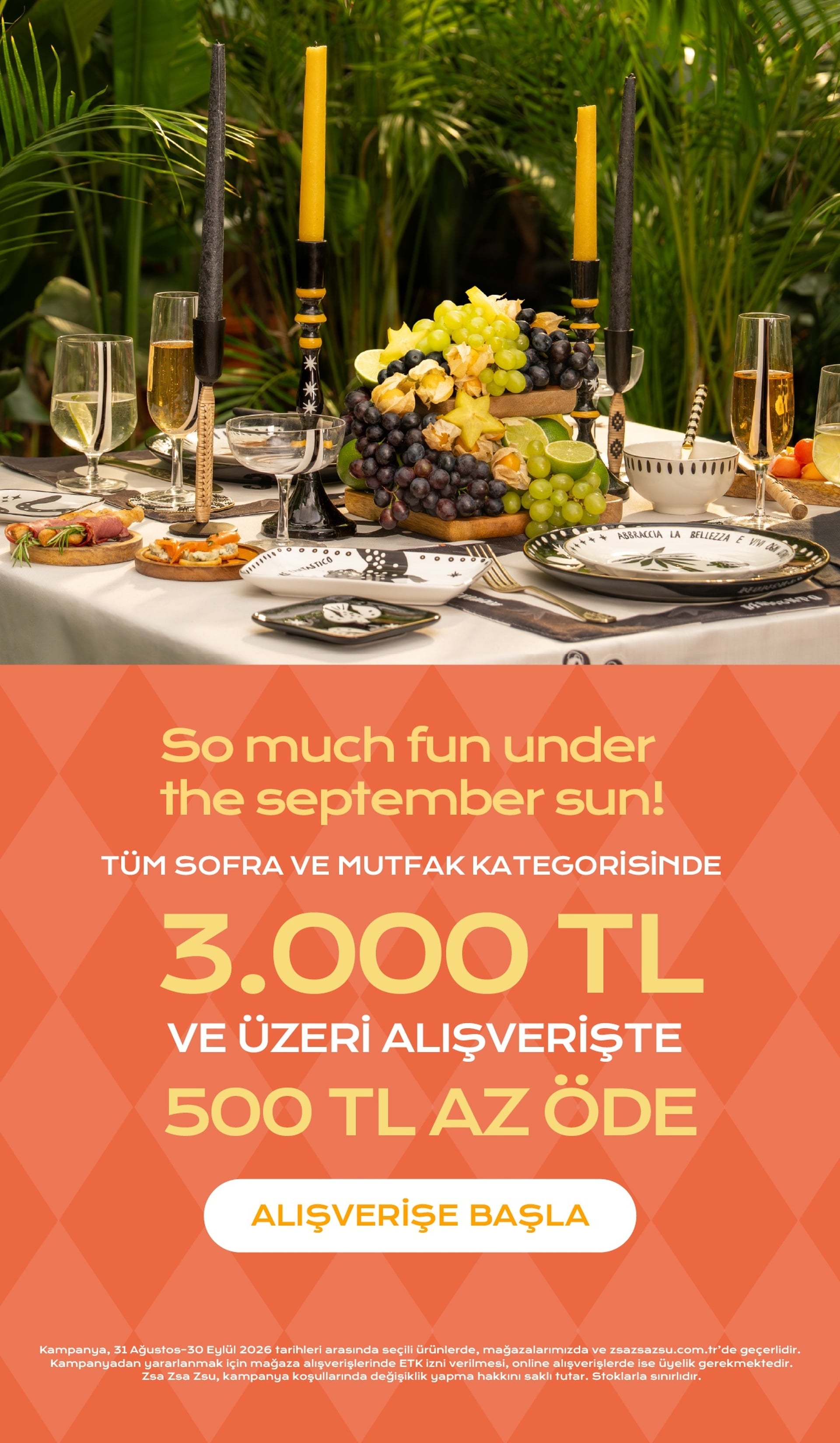 Üyelere Özel Her 3000 TL'de 500 TL Daha Az Öde!