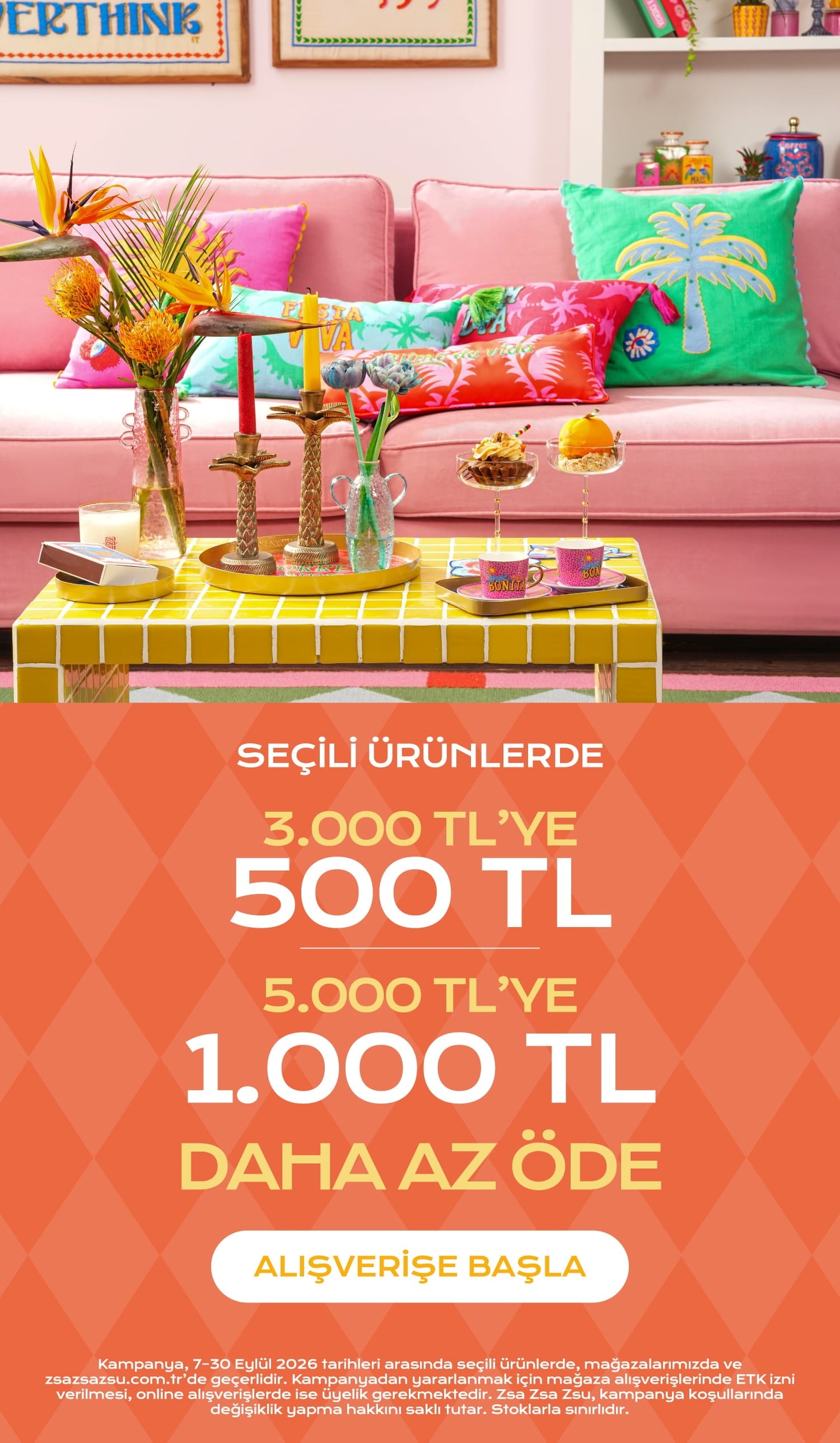 Seçili Ürünlerde 3000 TL'ye 500 TL, 5000 TL'ye 1000 TL Daha Az Öde!