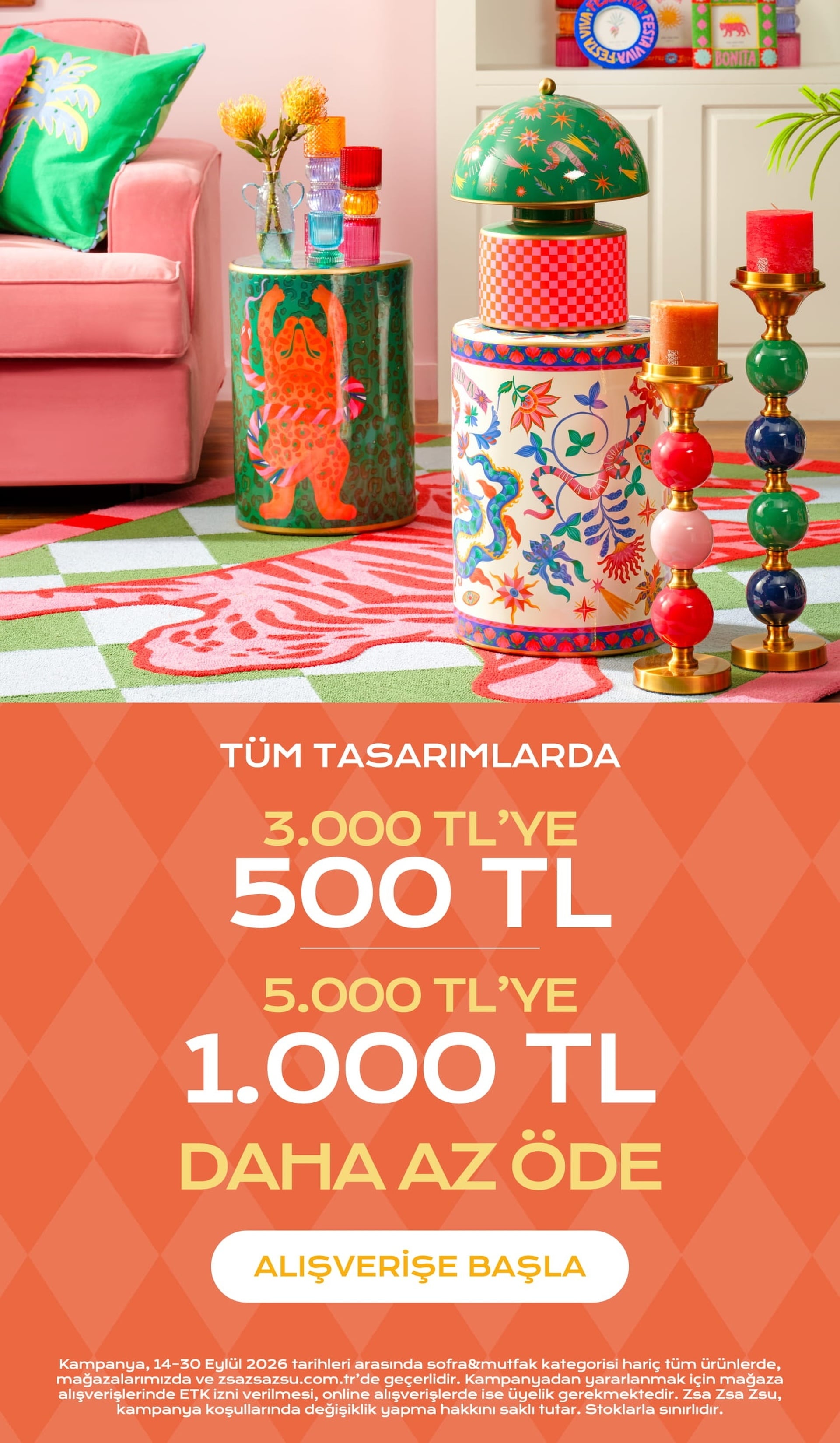 Tüm Ürünlerde 3000 TL'ye 500 TL, 5000 TL'ye 1000 TL Daha Az Öde!