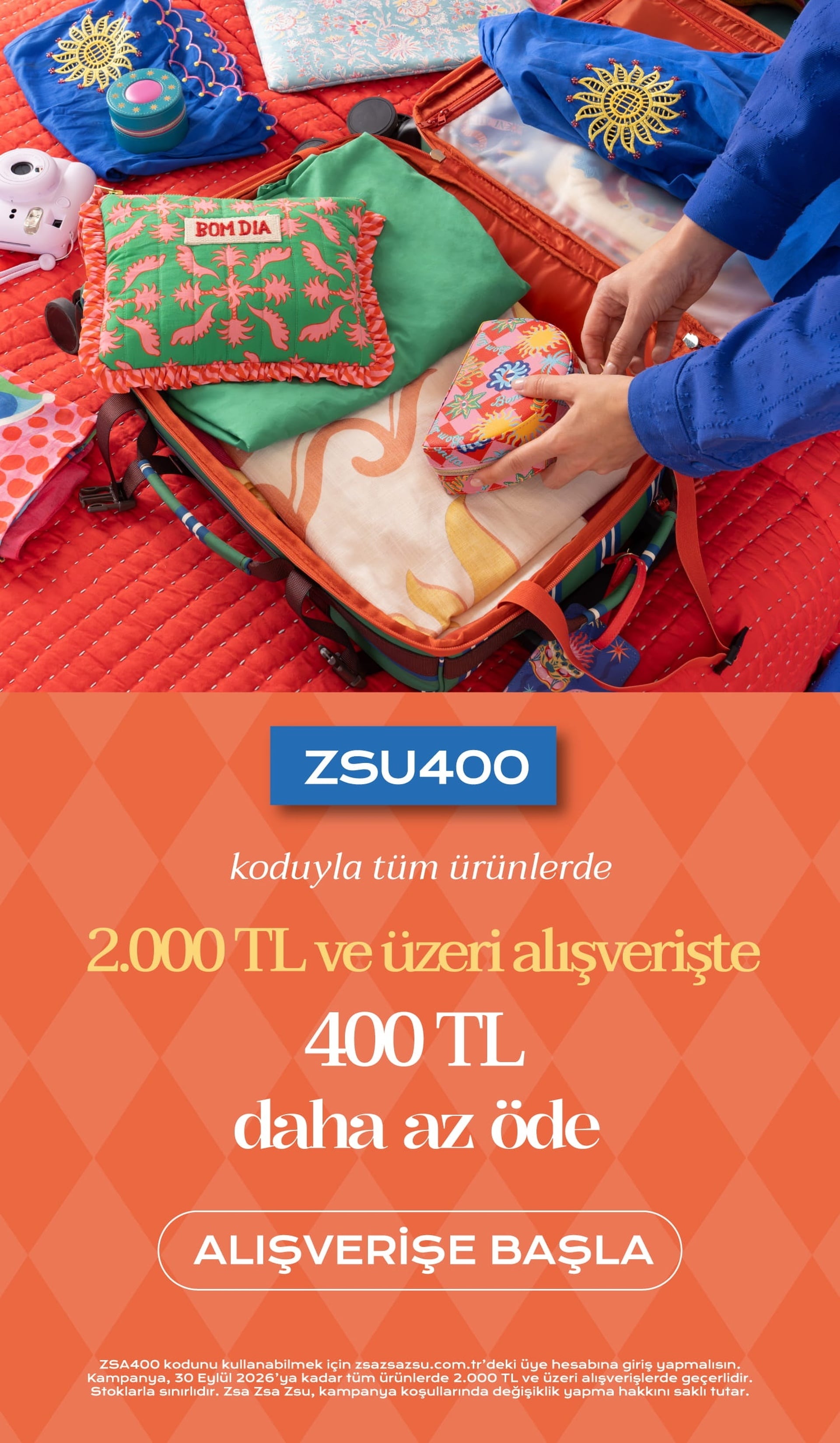Tüm Ürünlerde ZSU400 Koduyla 400 TL Daha Az Öde!
