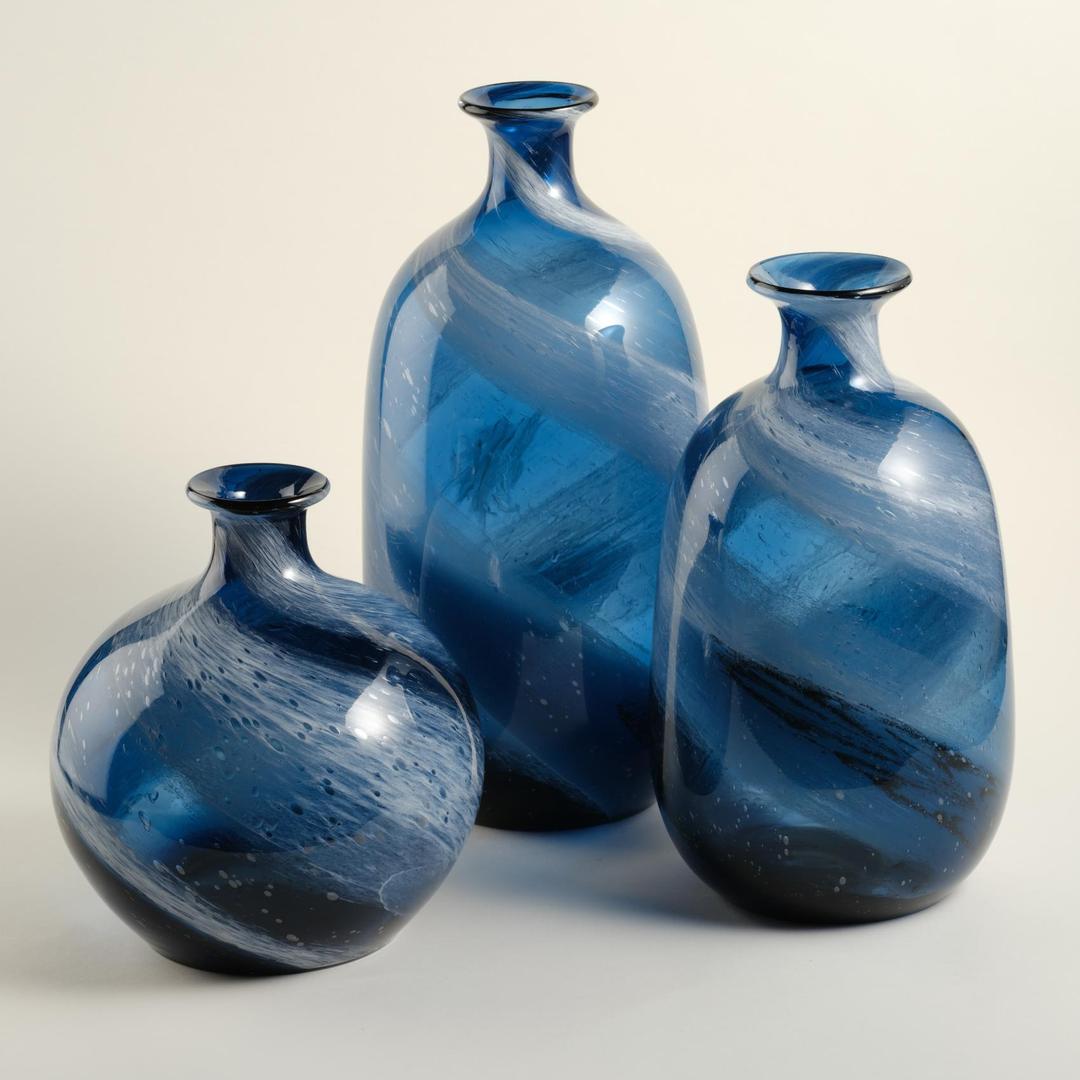 Macau Cam Vazo 19.5x19.5x40 Cm Mavi