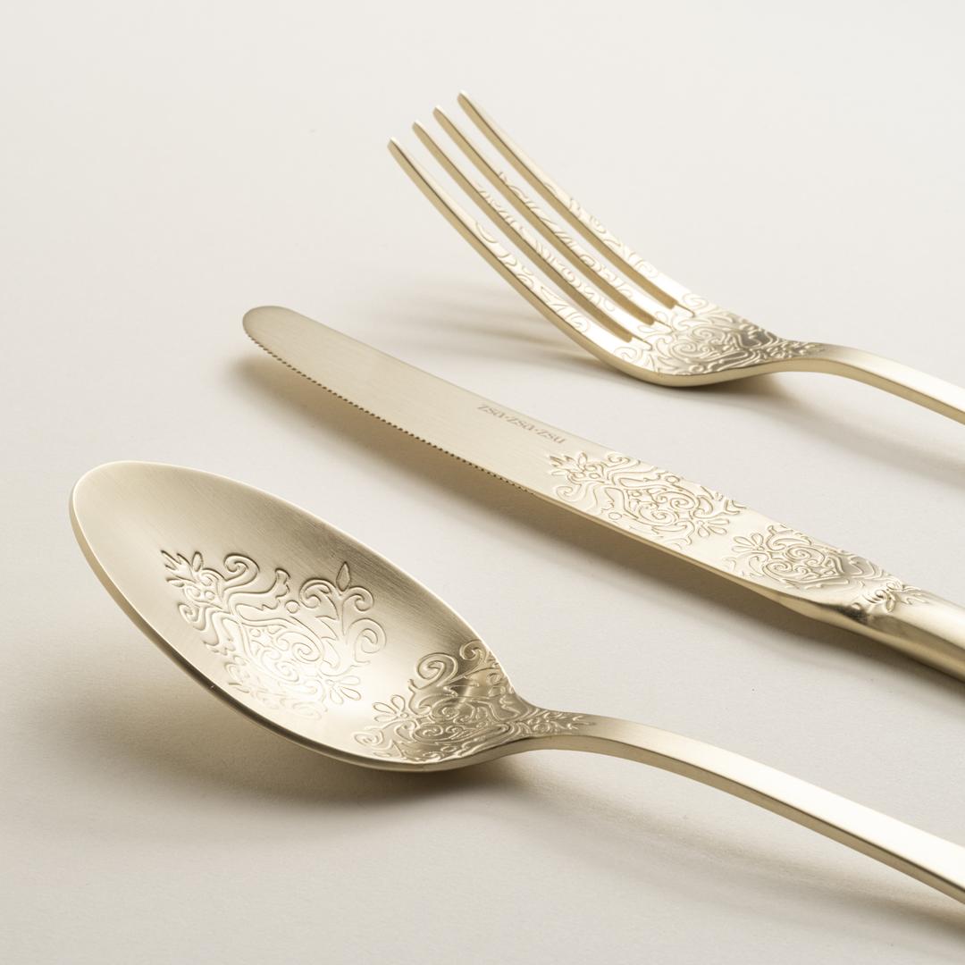 Dume Çelik Yemek Bıçağı 2x23x0.3 Cm Mat Şampanya