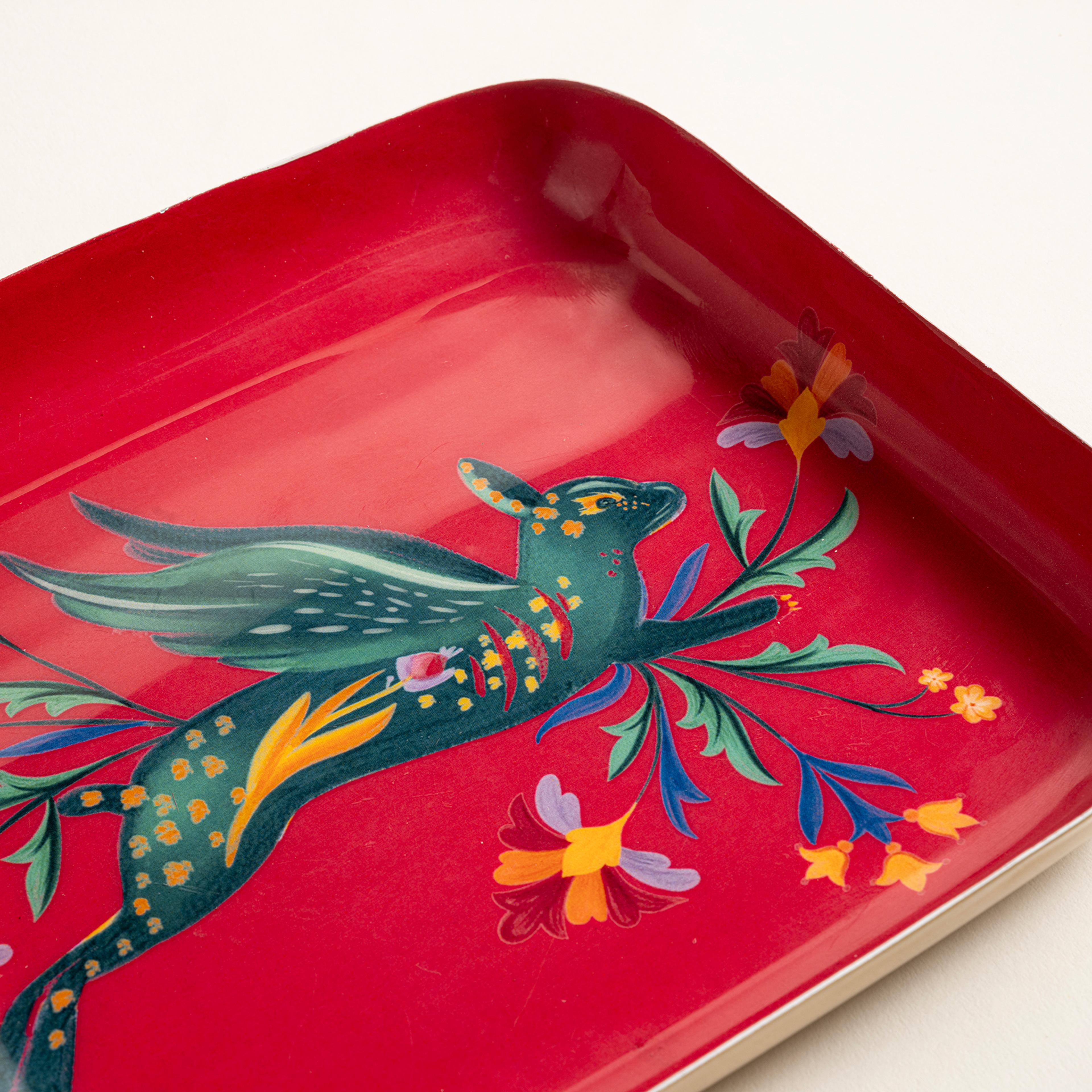 Nanpur Metal Dekoratif Tepsi 19x19x2.54 Sumak