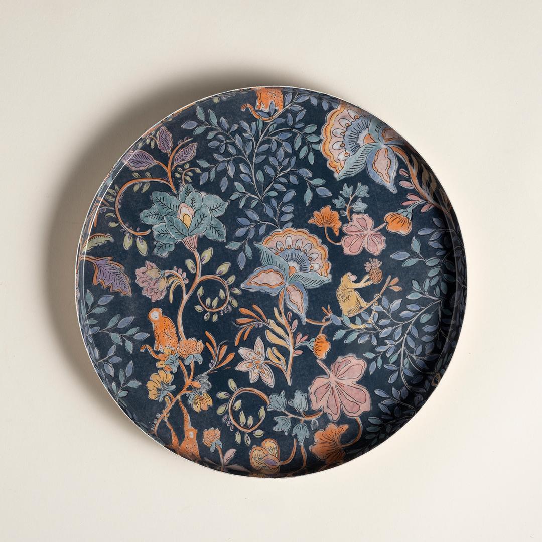 Nanpur Metal Dekoratif Tepsi 30.5x30.5x2.54 Lacivert