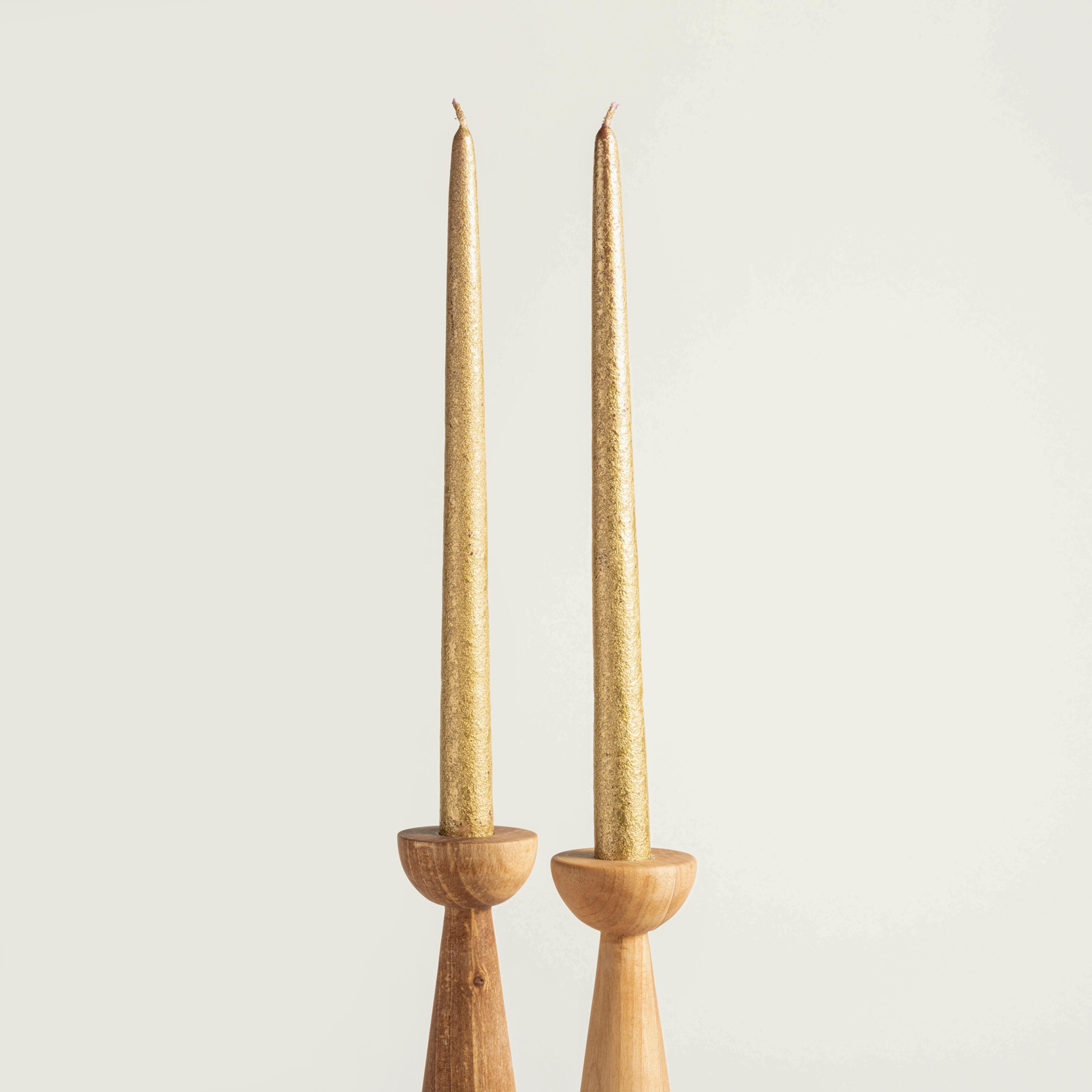 Deurne Parafın Mum 2.2x2.2x30 Cm Gold