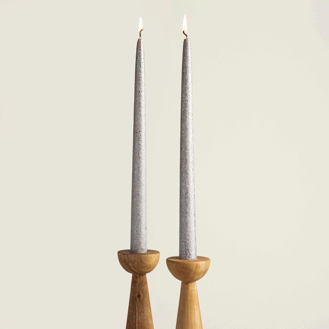 Deurne Parafın Mum 2.2x2.2x30 Cm Sılver