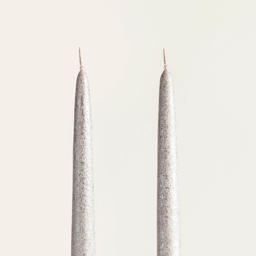 Deurne Parafın Mum 2.2x2.2x30 Cm Sılver