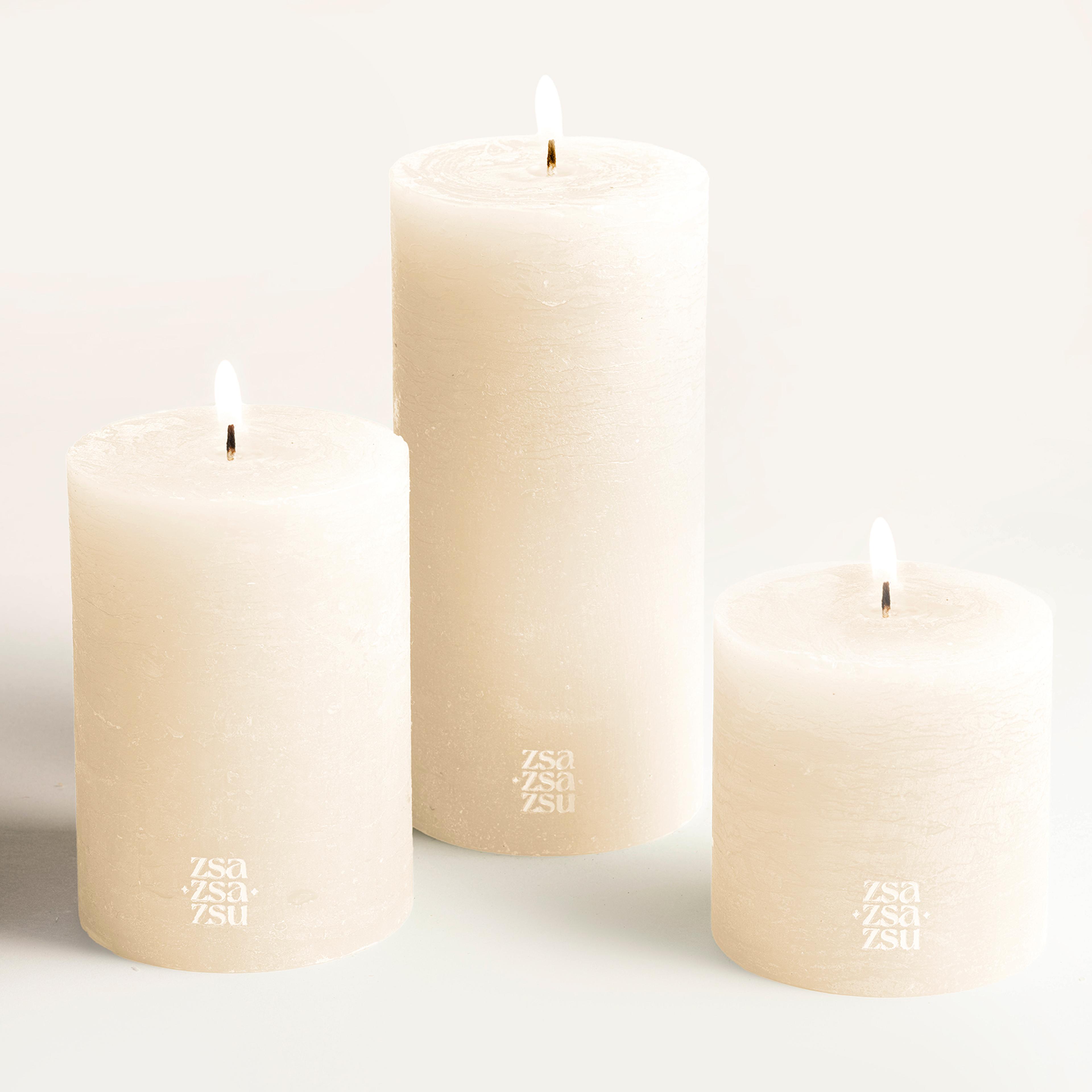 Deurne Parafın Mum 9x9x19 Cm Beyaz