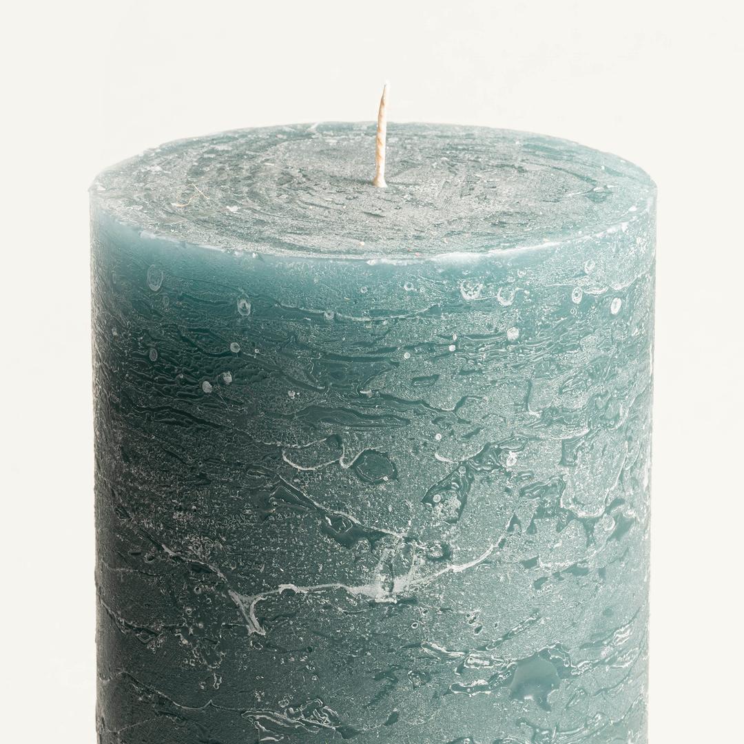 Deurne Parafın Mum 9x9x19 Cm Petrol