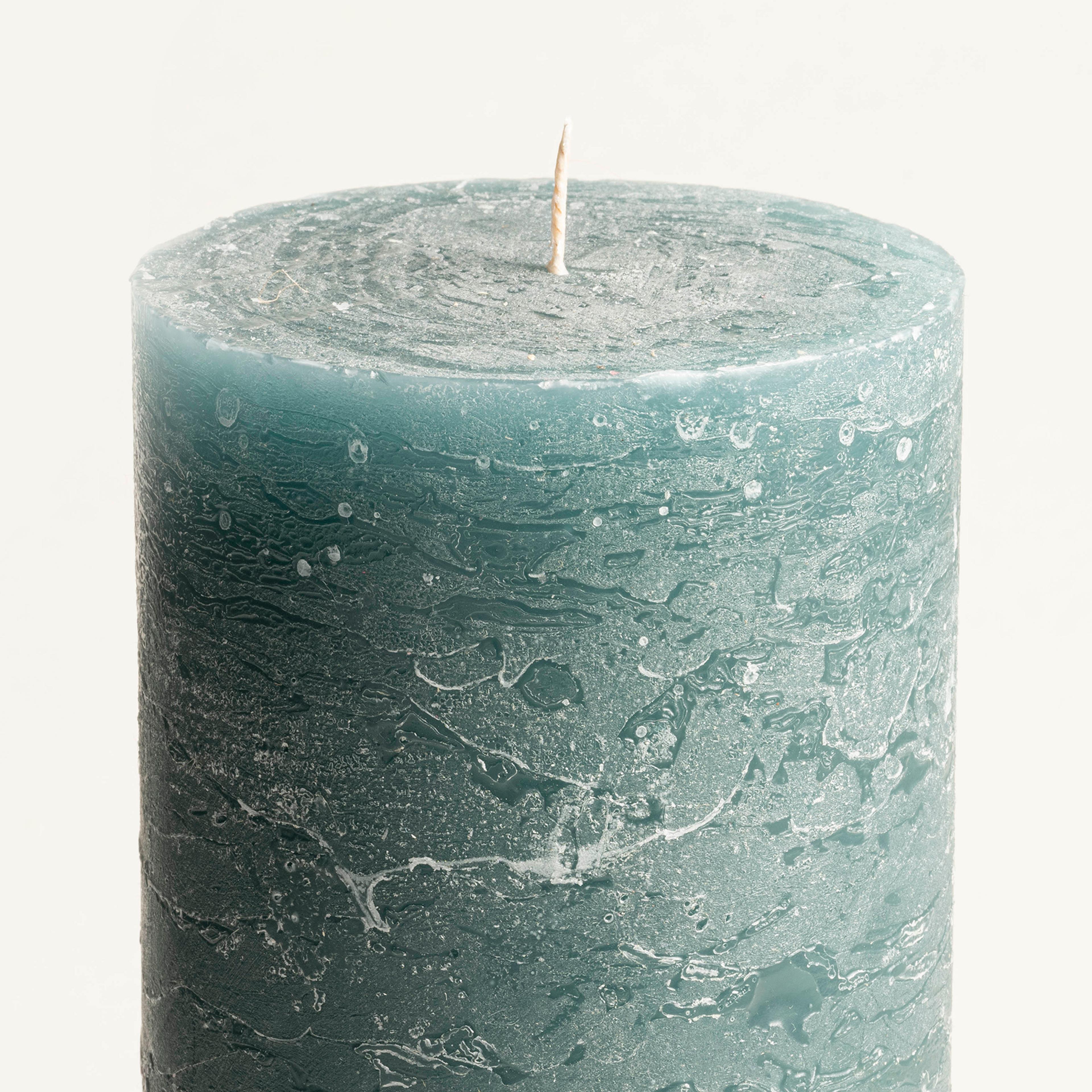 Deurne Parafın Mum 9x9x19 Cm Petrol