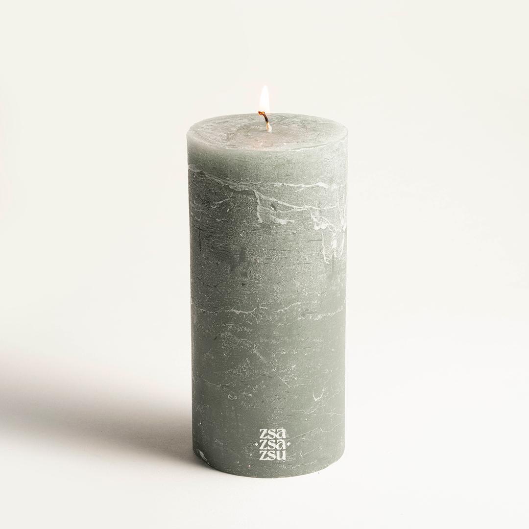 Deurne Parafın Mum 9x9x19 Cm Turkuaz