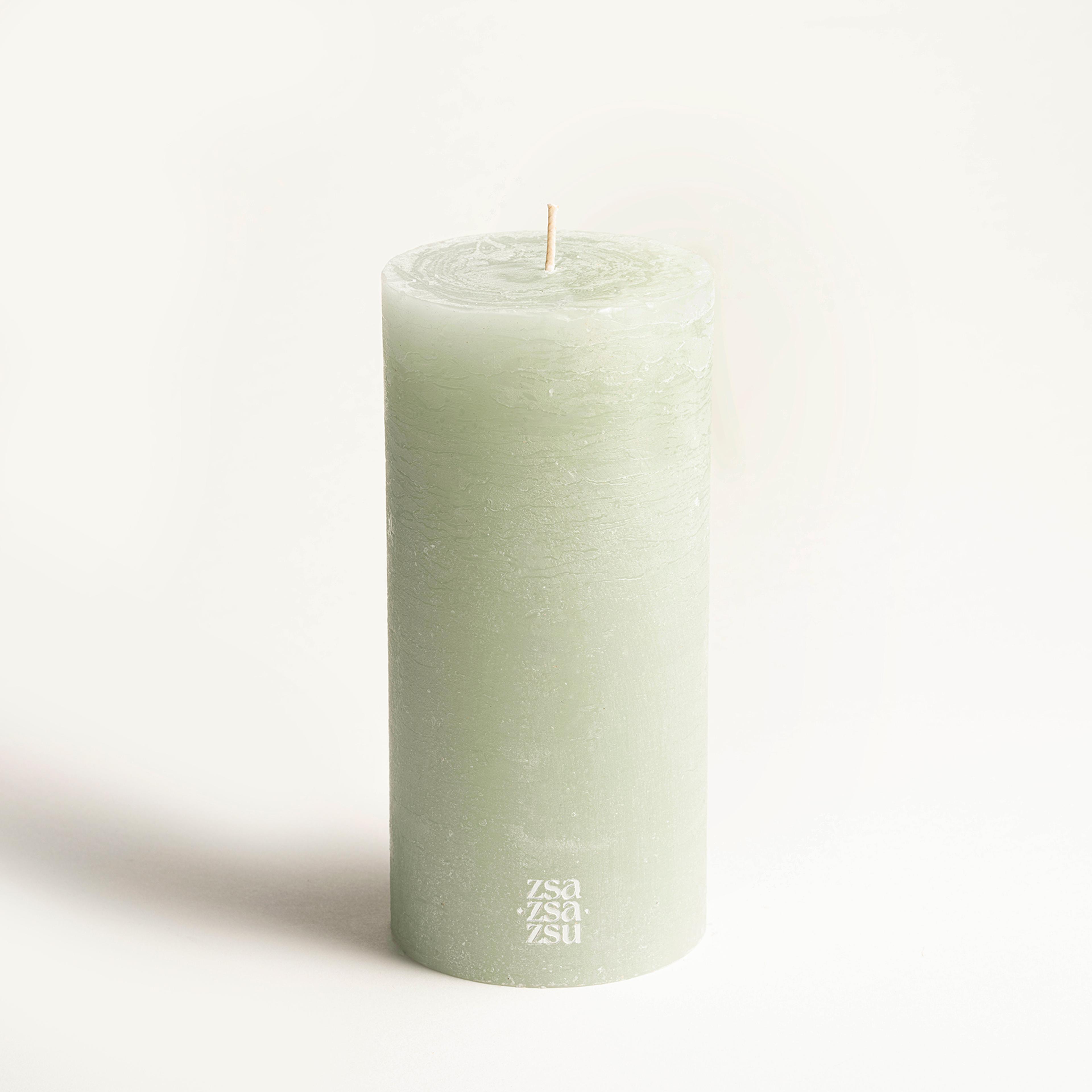 Deurne Parafın Mum 9x9x19 Cm Aqua