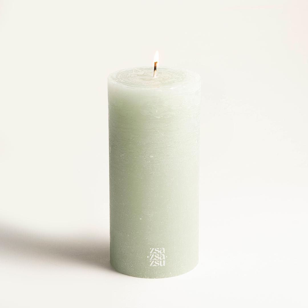 Deurne Parafın Mum 9x9x19 Cm Aqua