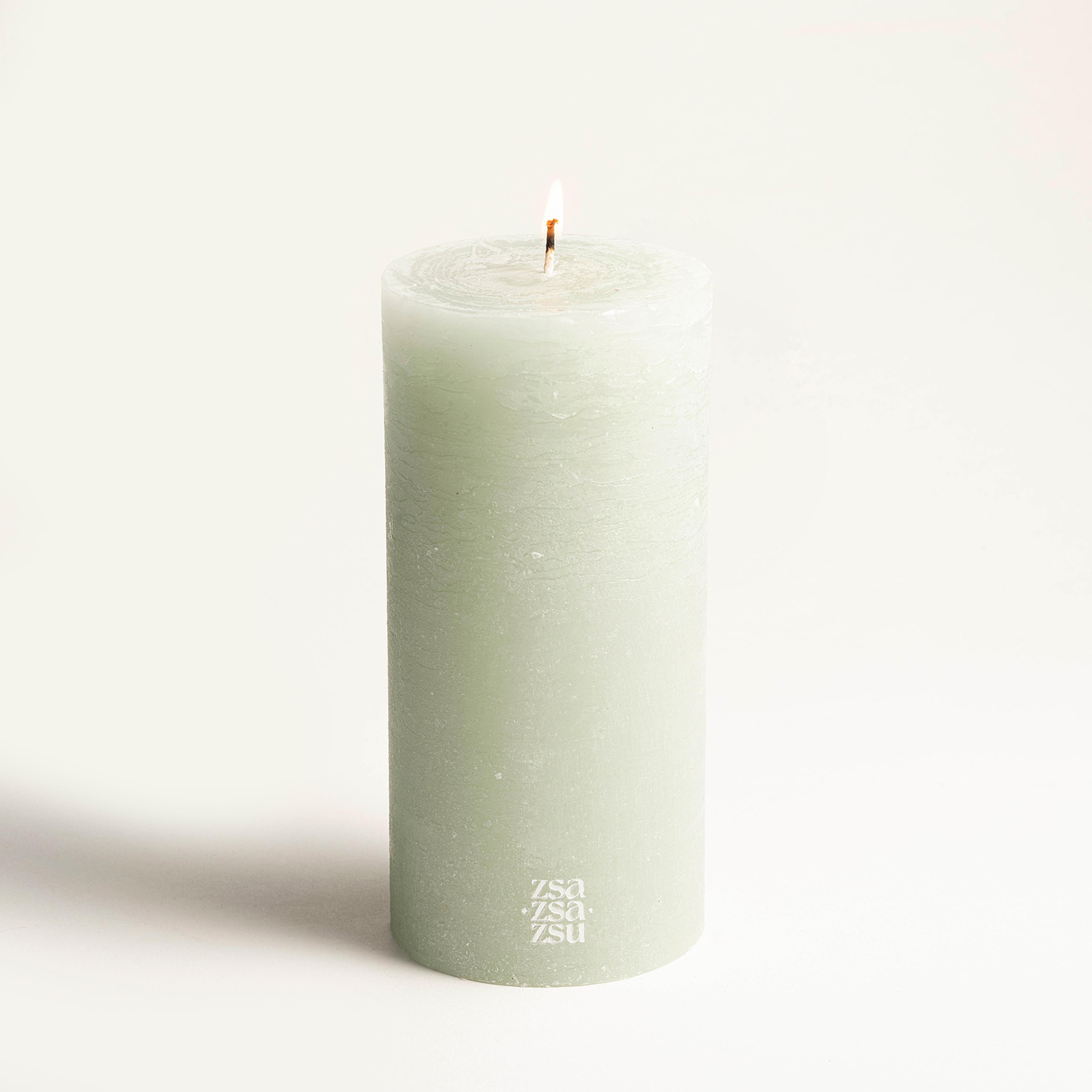 Deurne Parafın Mum 9x9x19 Cm Aqua