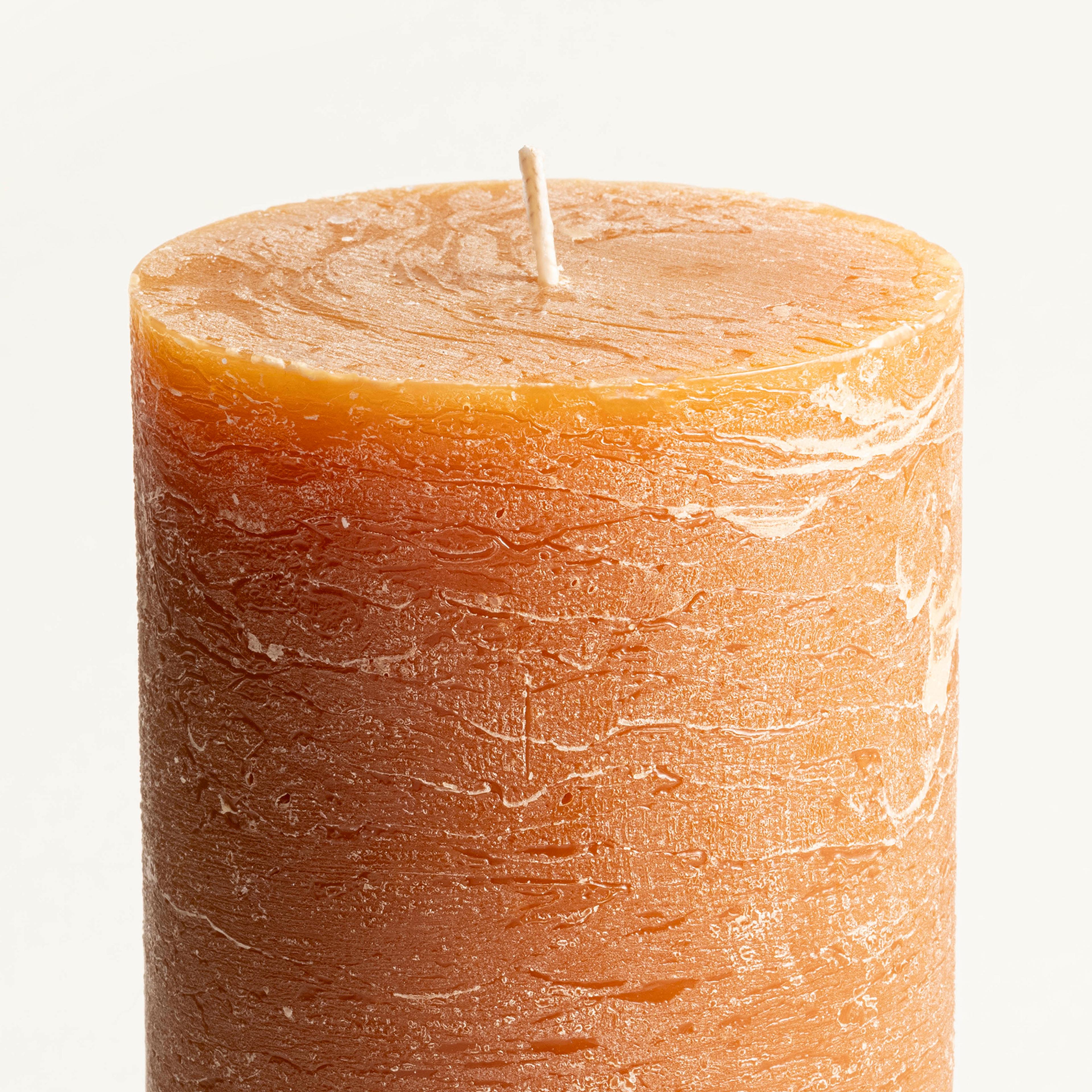 Deurne Parafın Mum 9x9x19 Cm Amber