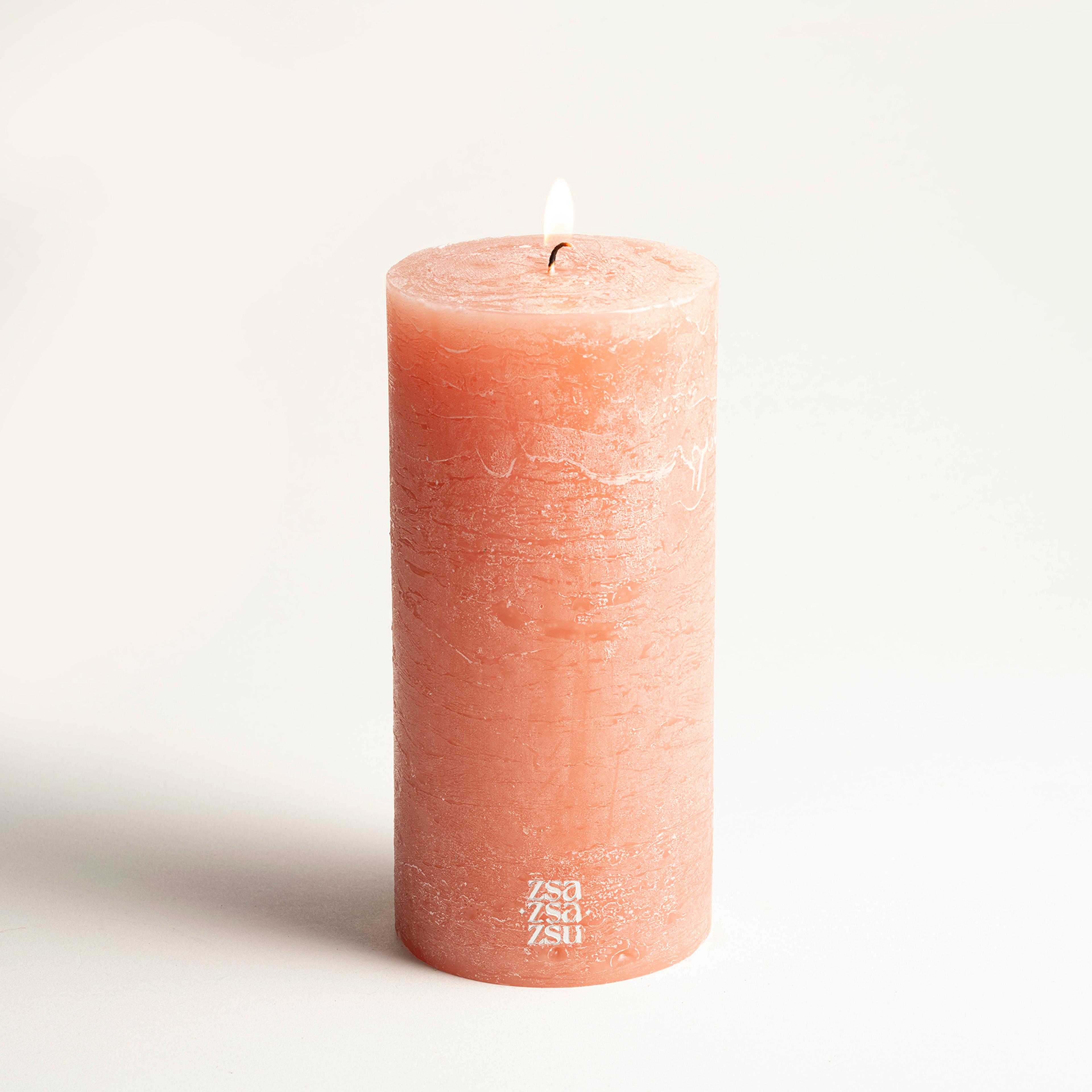 Deurne Parafın Mum 9x9x19 Cm Gül Kurusu