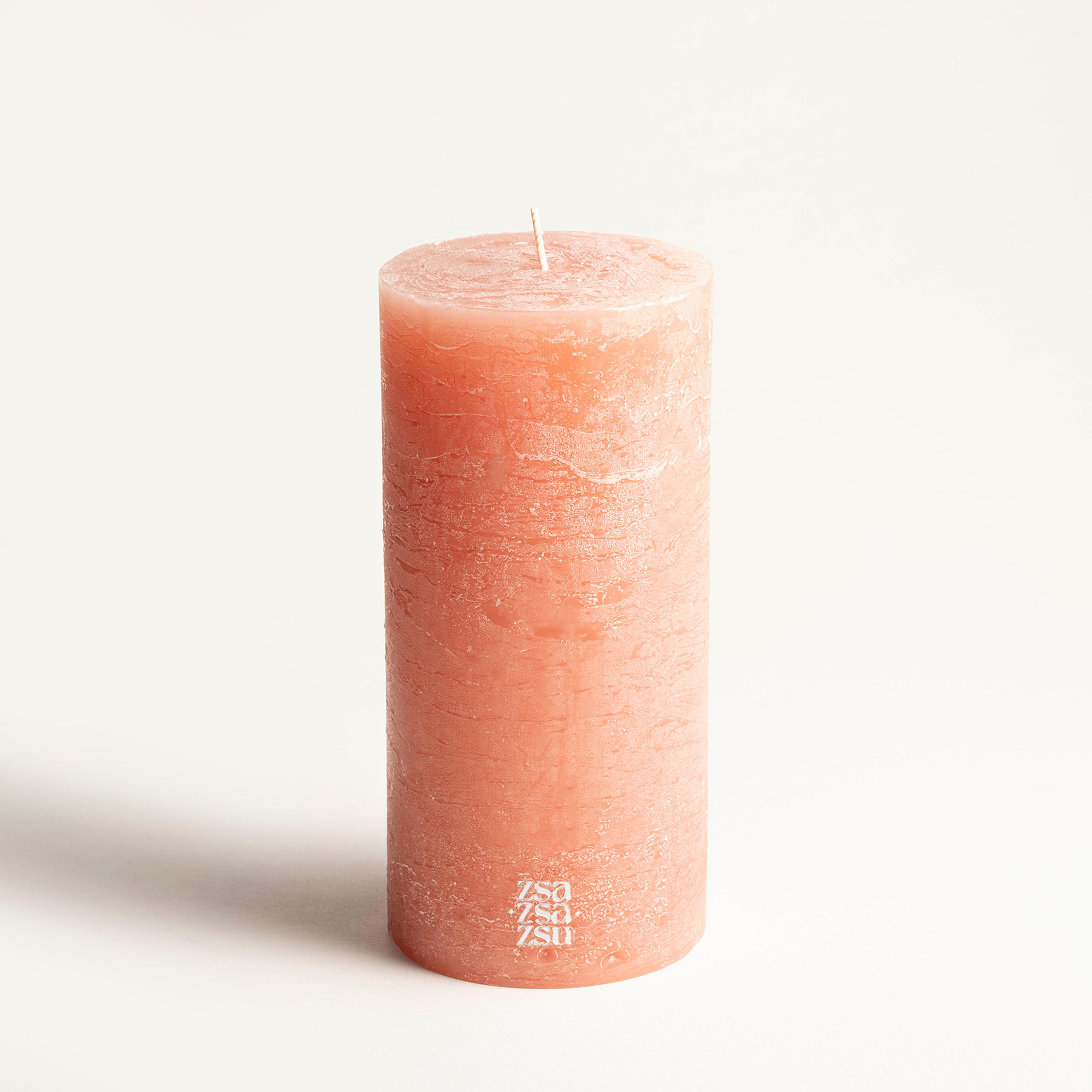 Deurne Parafın Mum 9x9x19 Cm Gül Kurusu