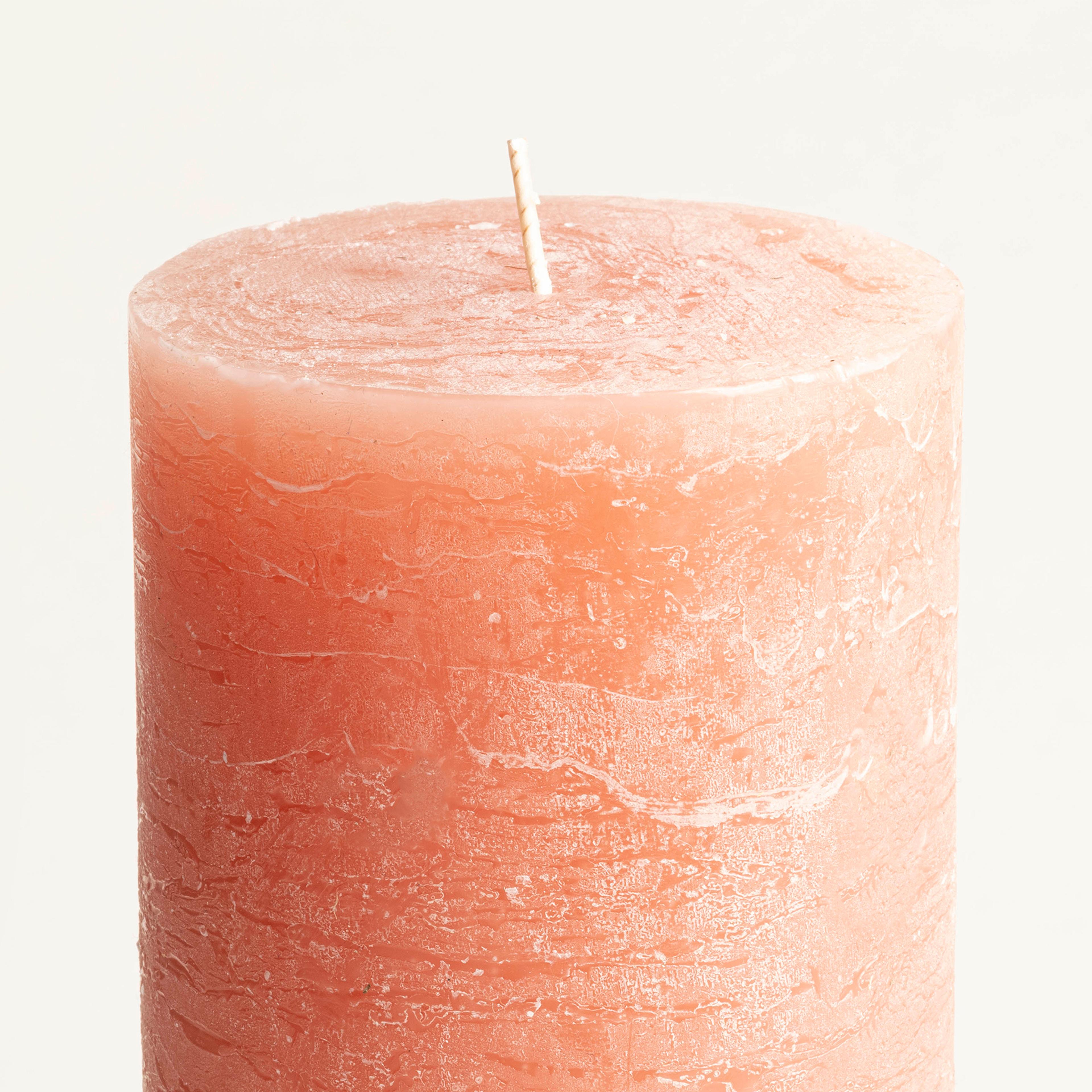 Deurne Parafın Mum 9x9x19 Cm Gül Kurusu