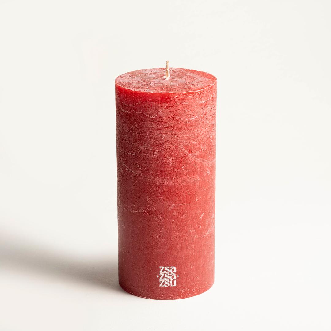 Deurne Parafın Mum 9x9x19 Cm Kırmızı
