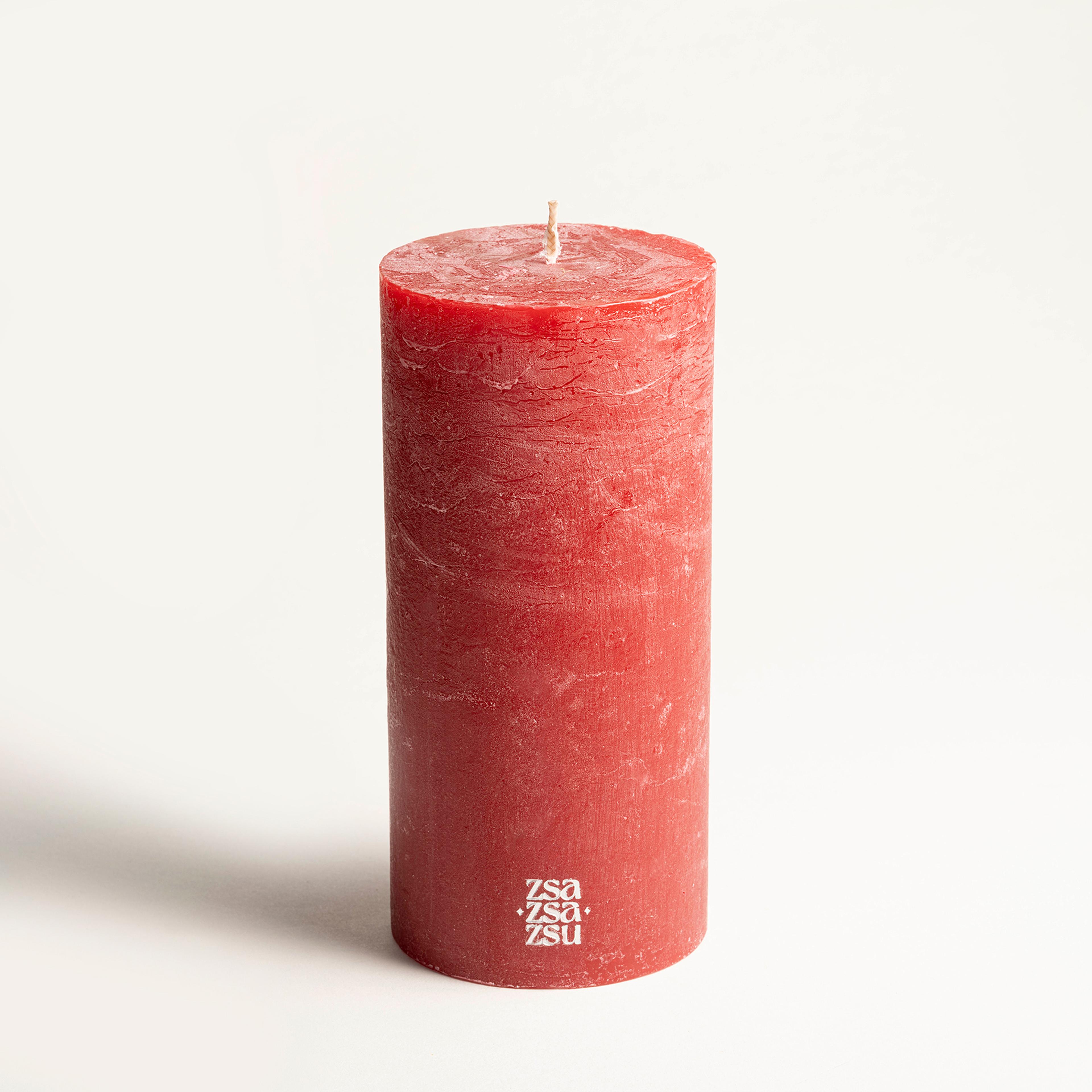 Deurne Parafın Mum 9x9x19 Cm Kırmızı