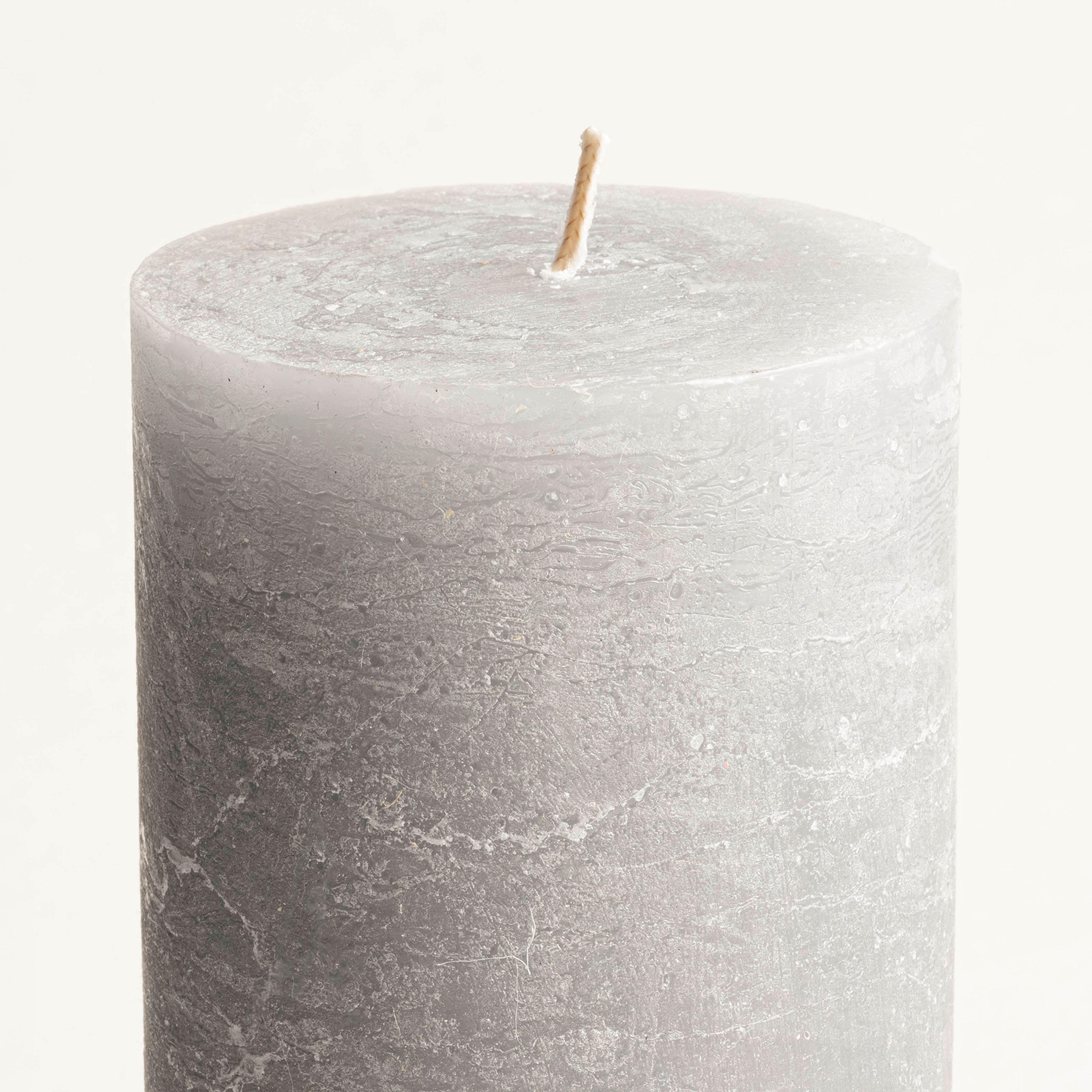 Deurne Parafın Mum 9x9x13 Cm Gri