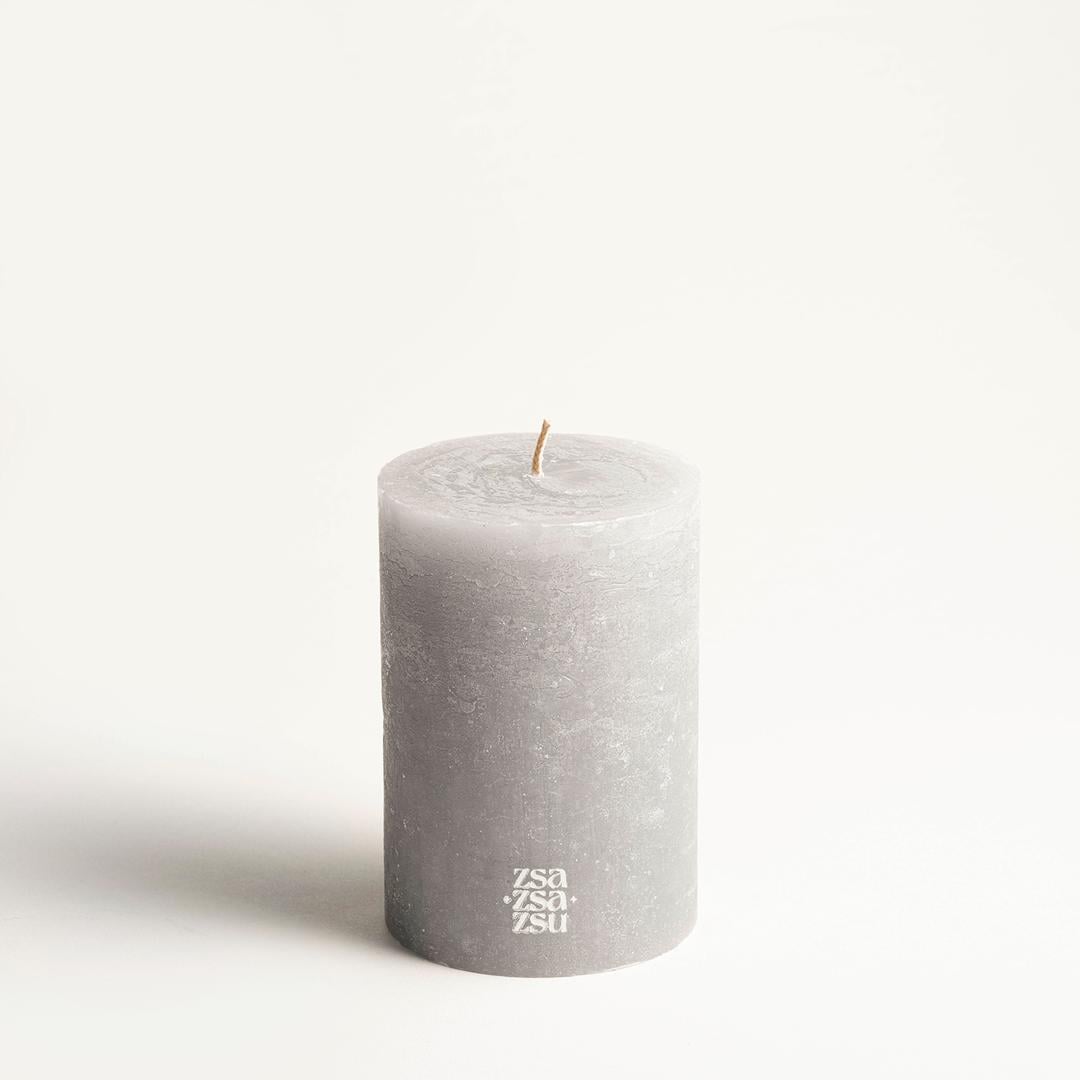 Deurne Parafın Mum 9x9x13 Cm Gri