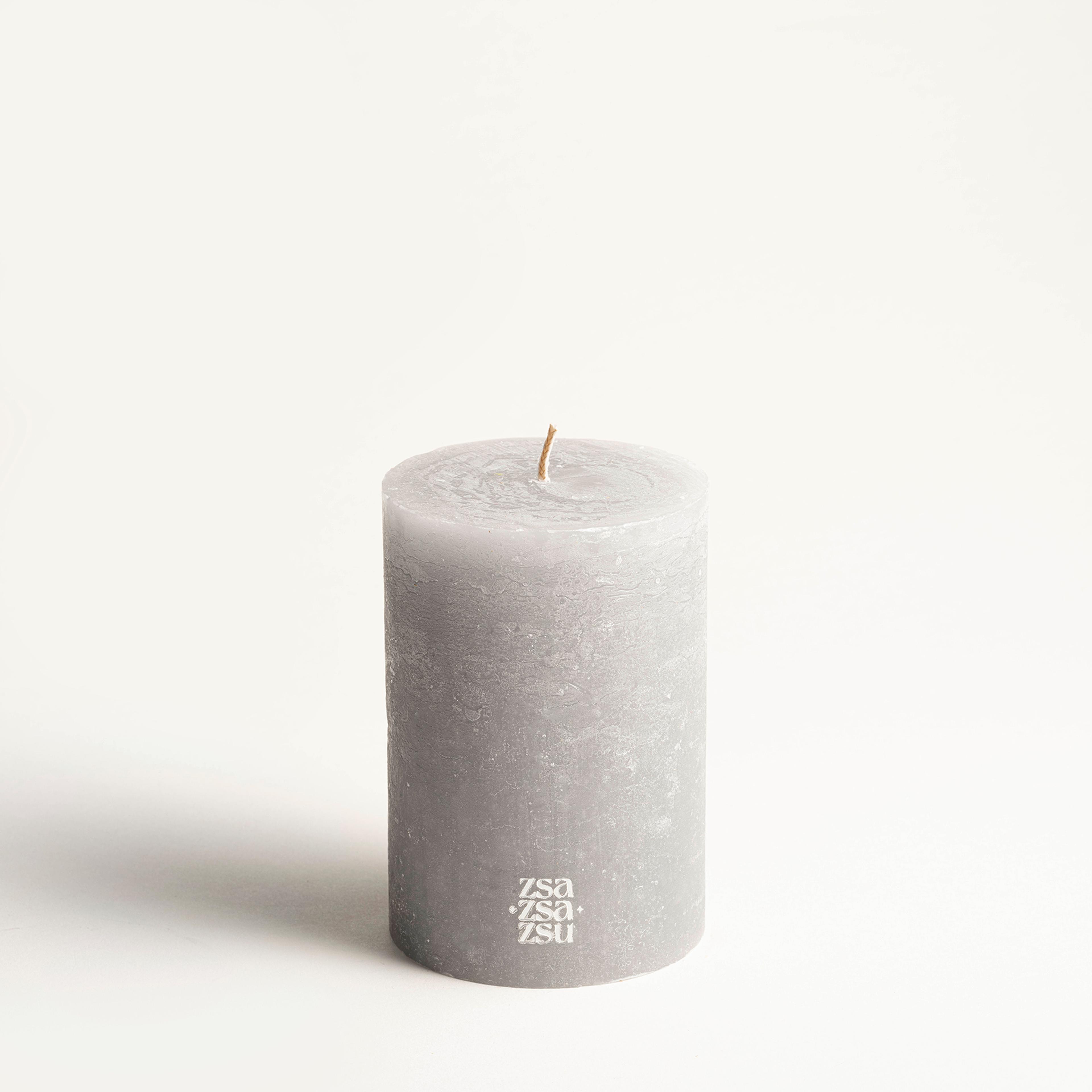 Deurne Parafın Mum 9x9x13 Cm Gri