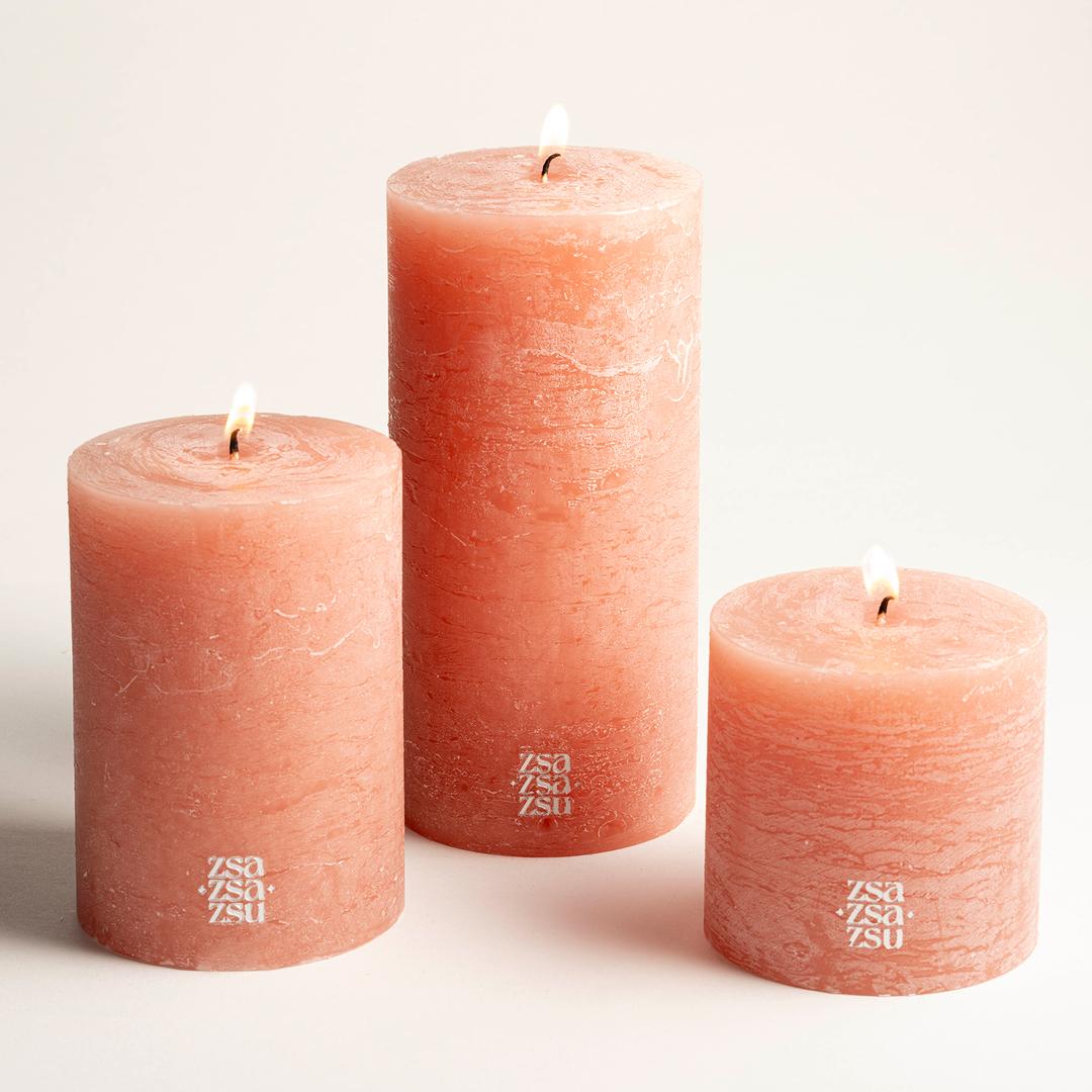 Deurne Parafın Mum 9x9x13 Cm Gül Kurusu