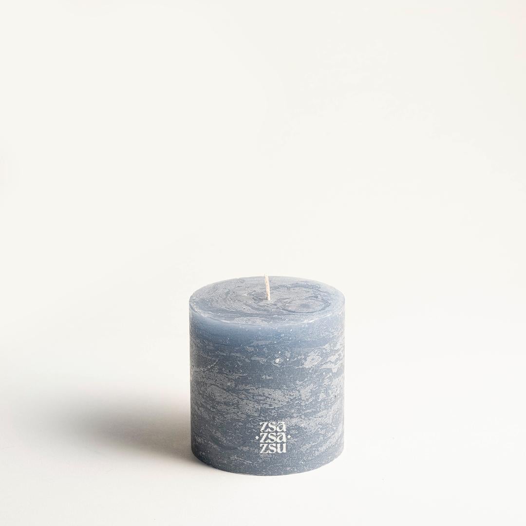 Deurne Parafın Mum 9x9x9 Cm Mavi