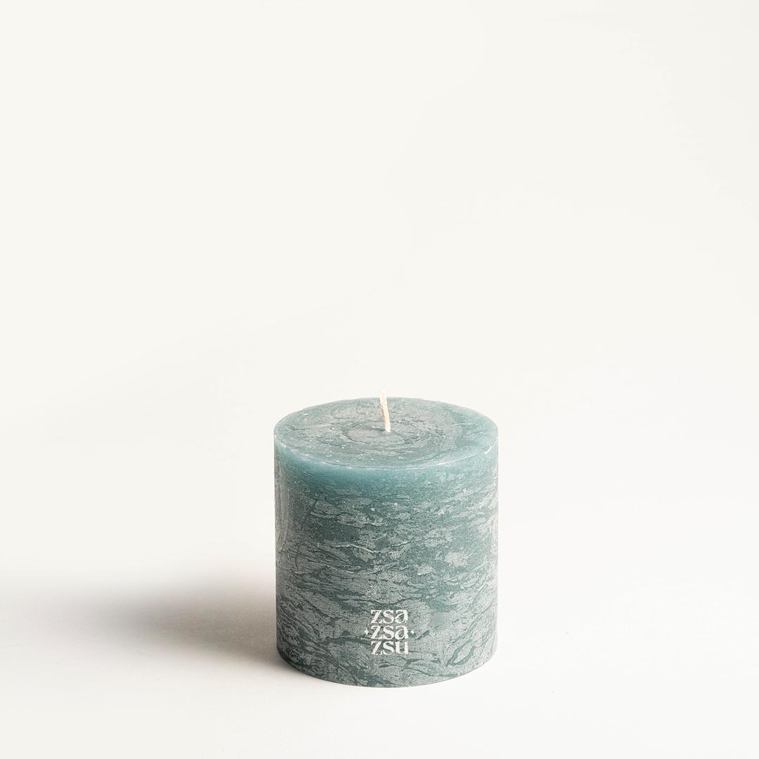 Deurne Parafın Mum 9x9x9 Cm Petrol