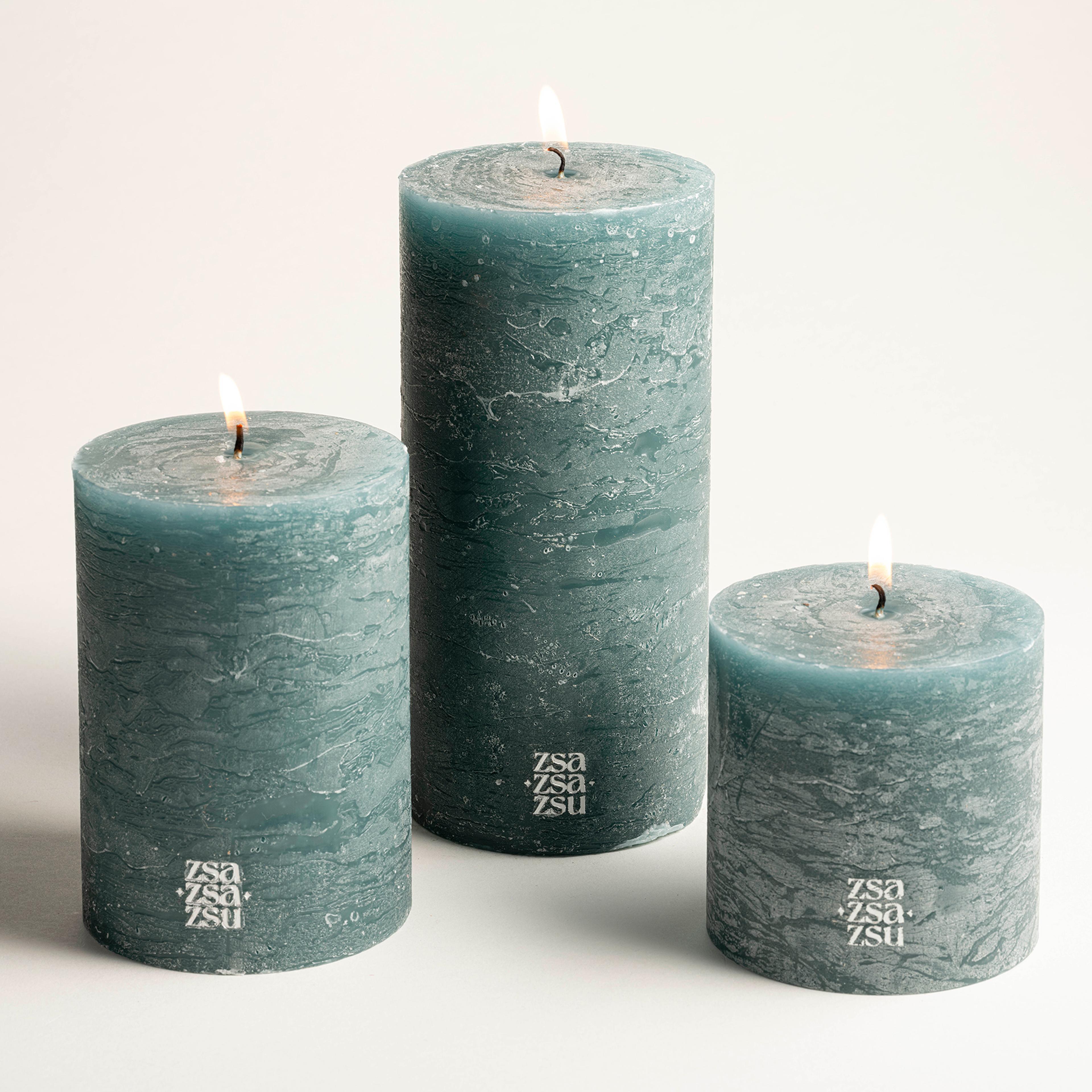 Deurne Parafın Mum 9x9x9 Cm Petrol