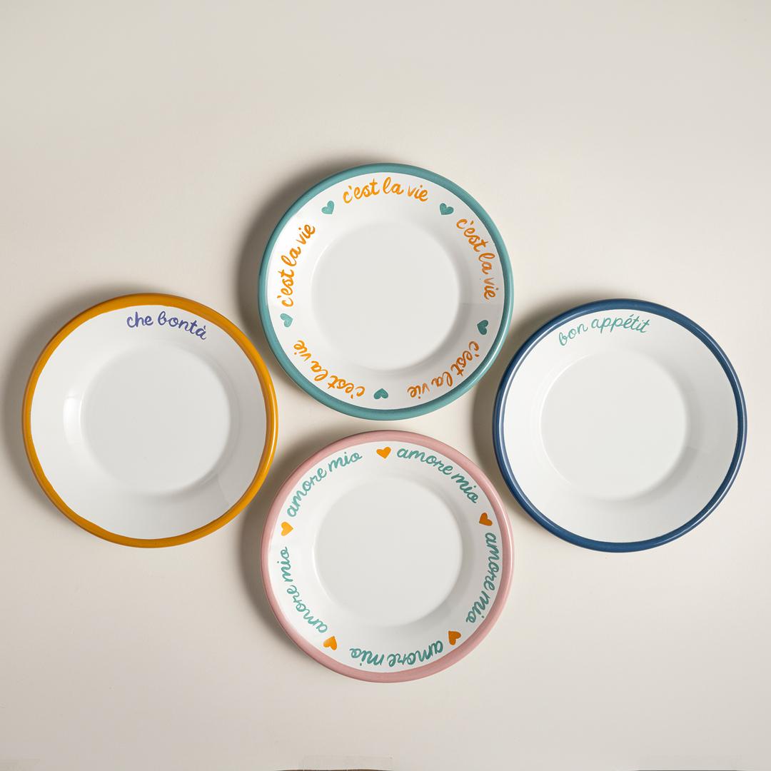 Frigya Emaye Tabak 21 Cm Gül Kurusu