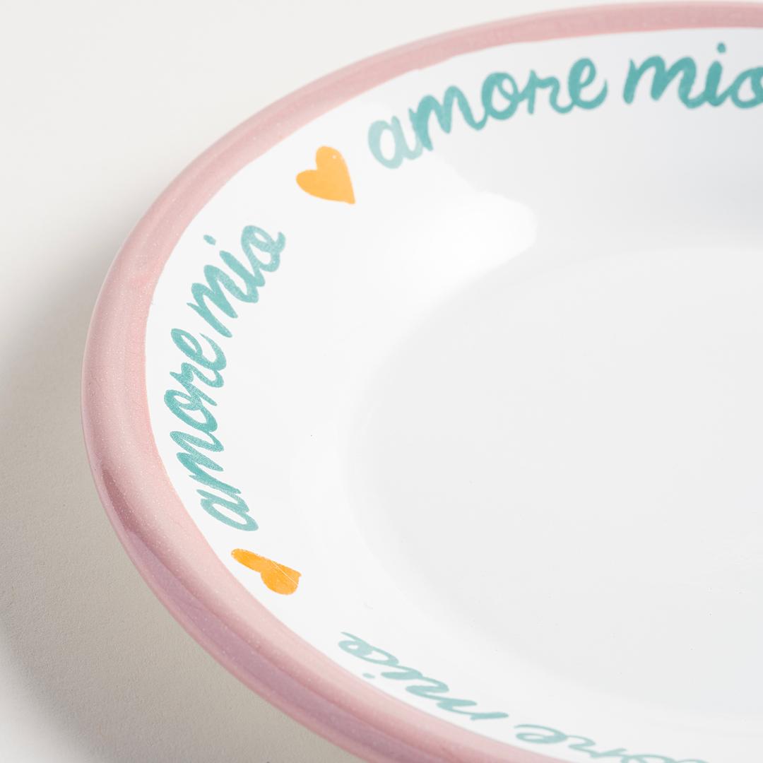 Frigya Emaye Tabak 21 Cm Gül Kurusu