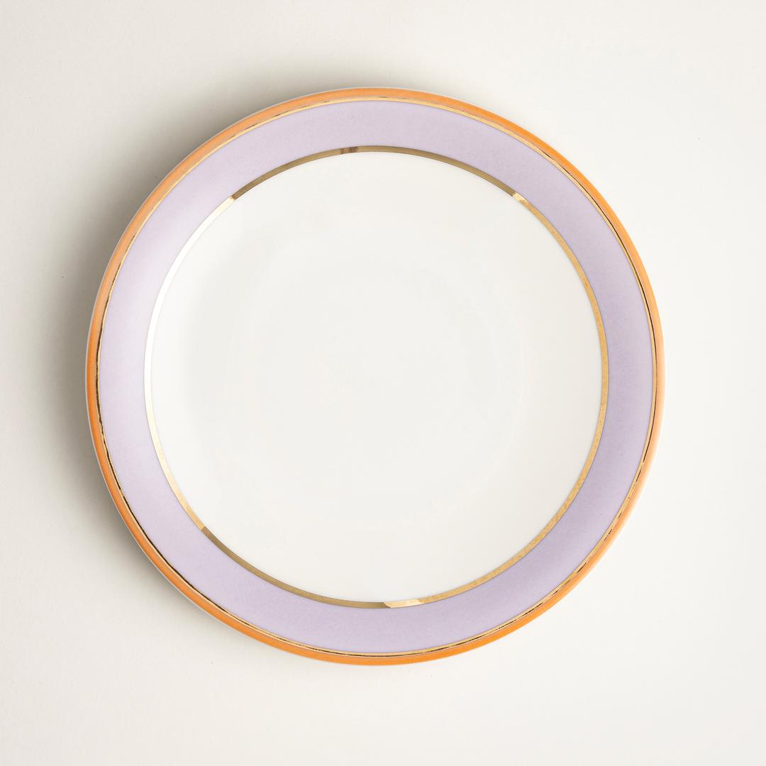 Gediz Porselen Yemek Tabağı 27 Cm Mor-turuncu