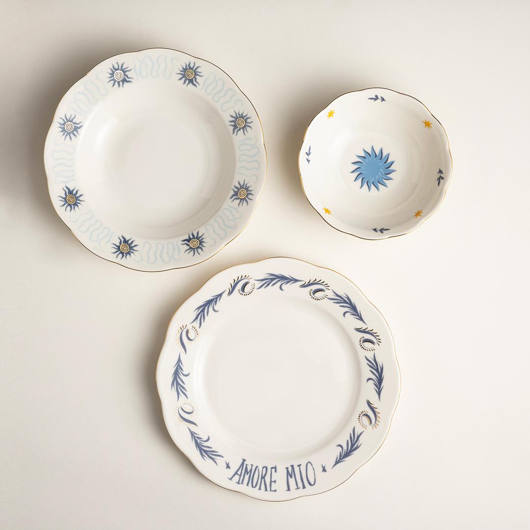 Emet Porselen Yemek Tabağı 27x27x3 Cm Lacivert