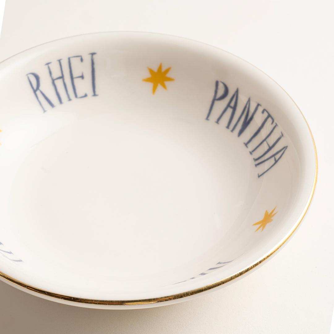 Emet Porselen Kase 11x11x2.9 Cm Mavi - Sarı