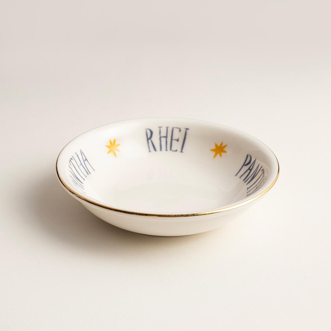 Emet Porselen Kase 11x11x2.9 Cm Mavi - Sarı