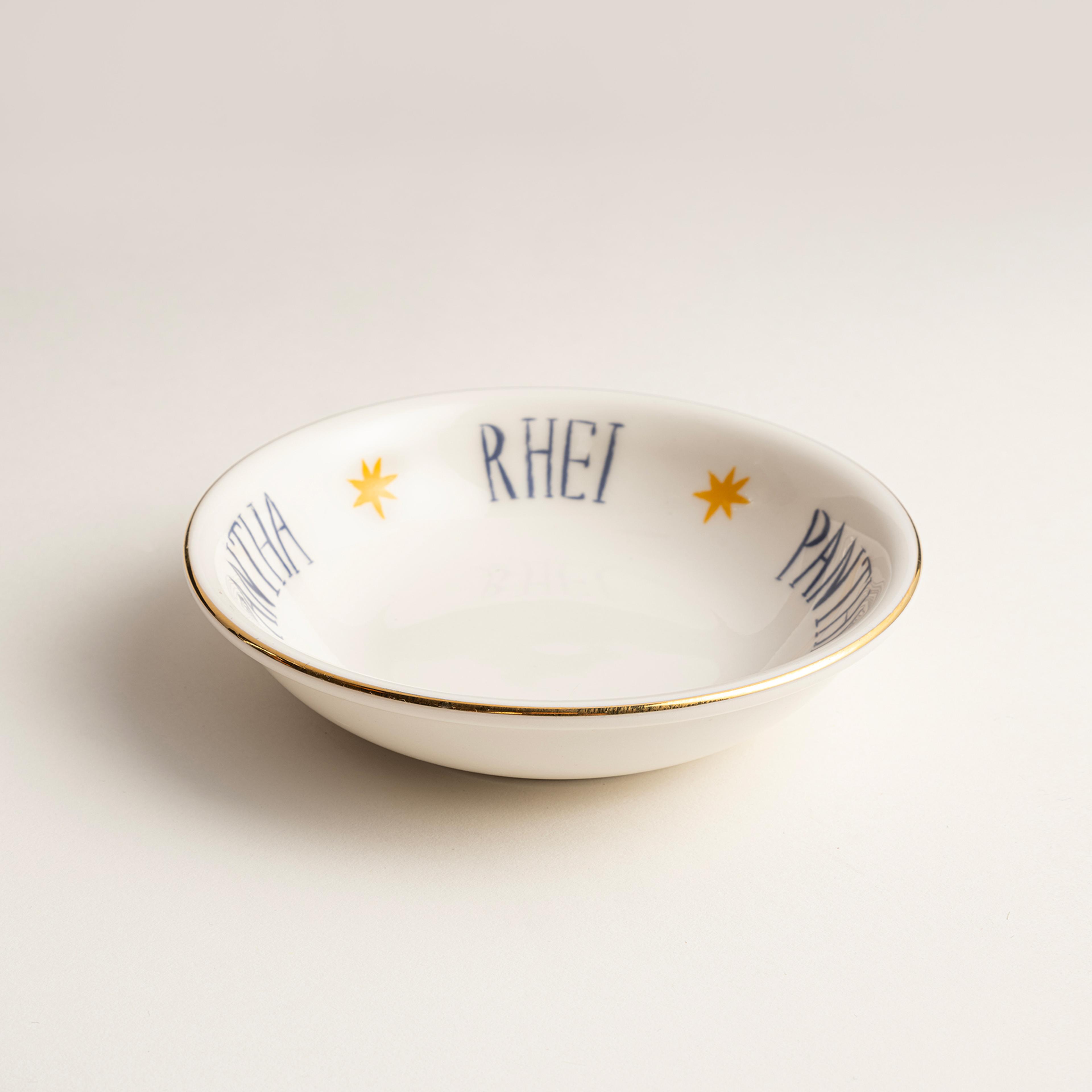 Emet Porselen Kase 11x11x2.9 Cm Mavi - Sarı