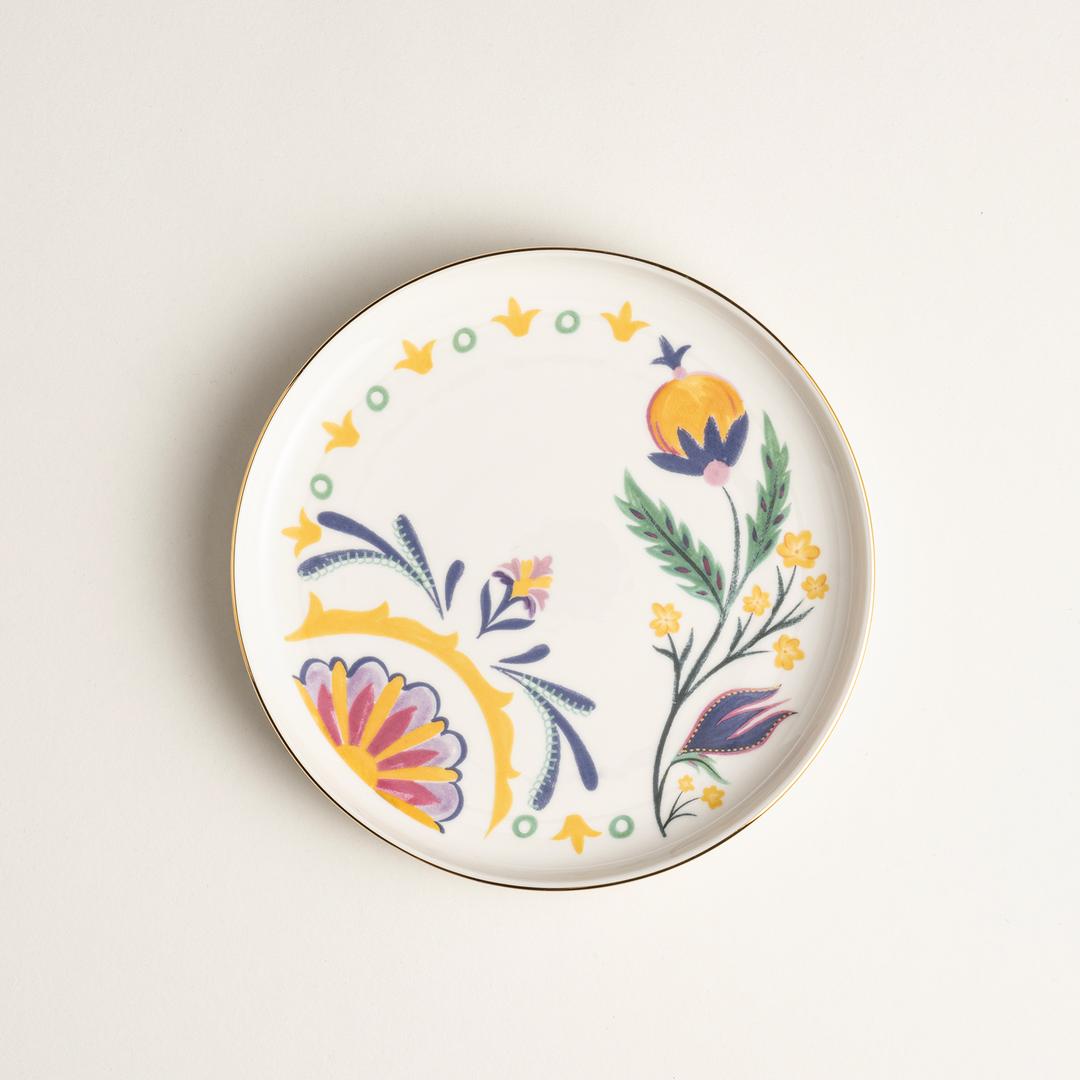 Gediz Porselen Pasta Tabağı 19 Cm Renkli