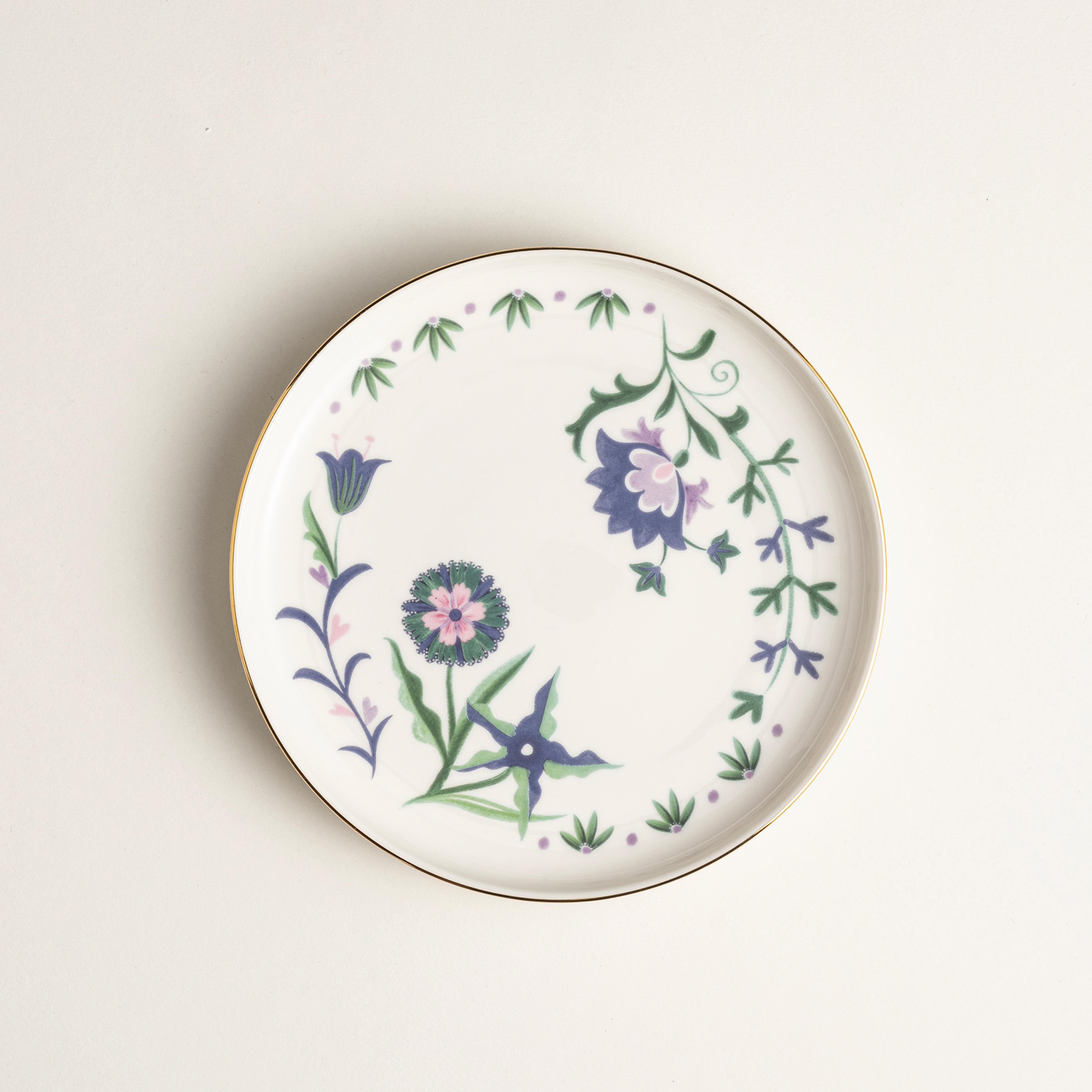 Gediz Porselen Pasta Tabağı 19 Cm Renkli