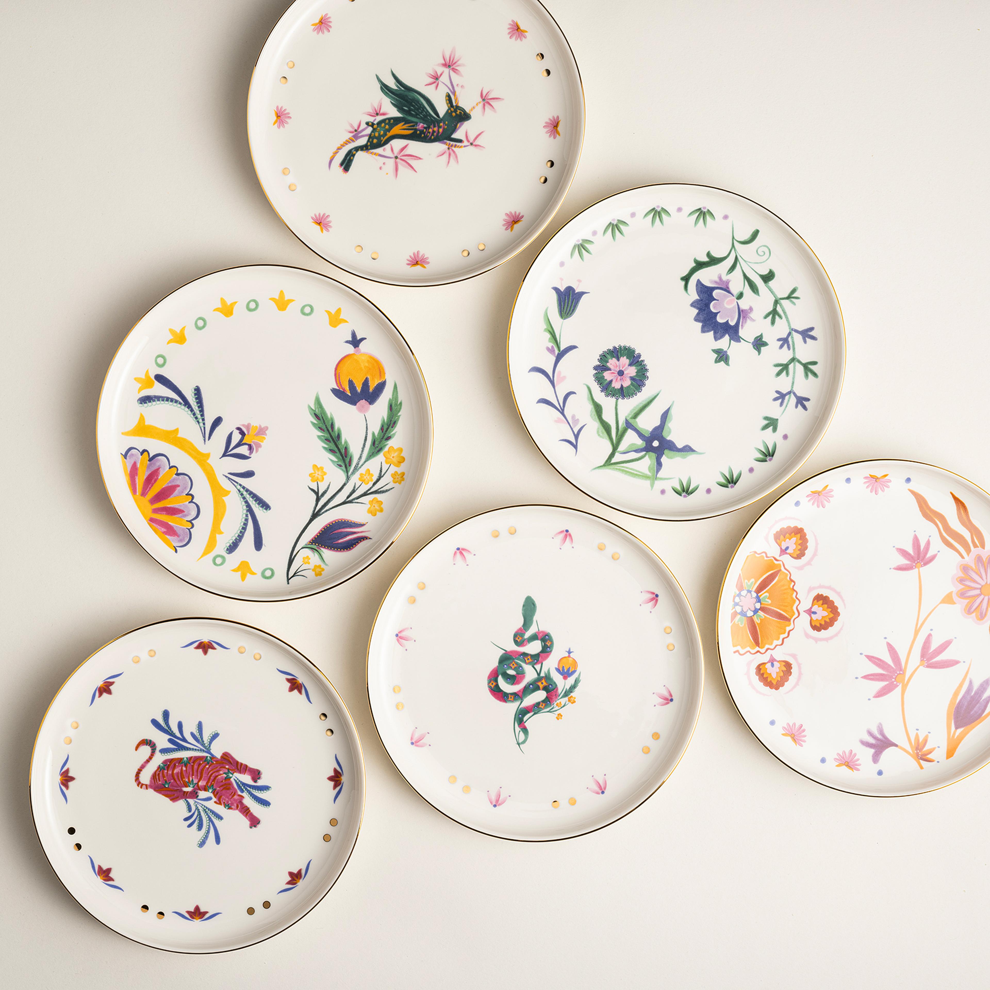 Gediz Porselen Pasta Tabağı 19 Cm Renkli