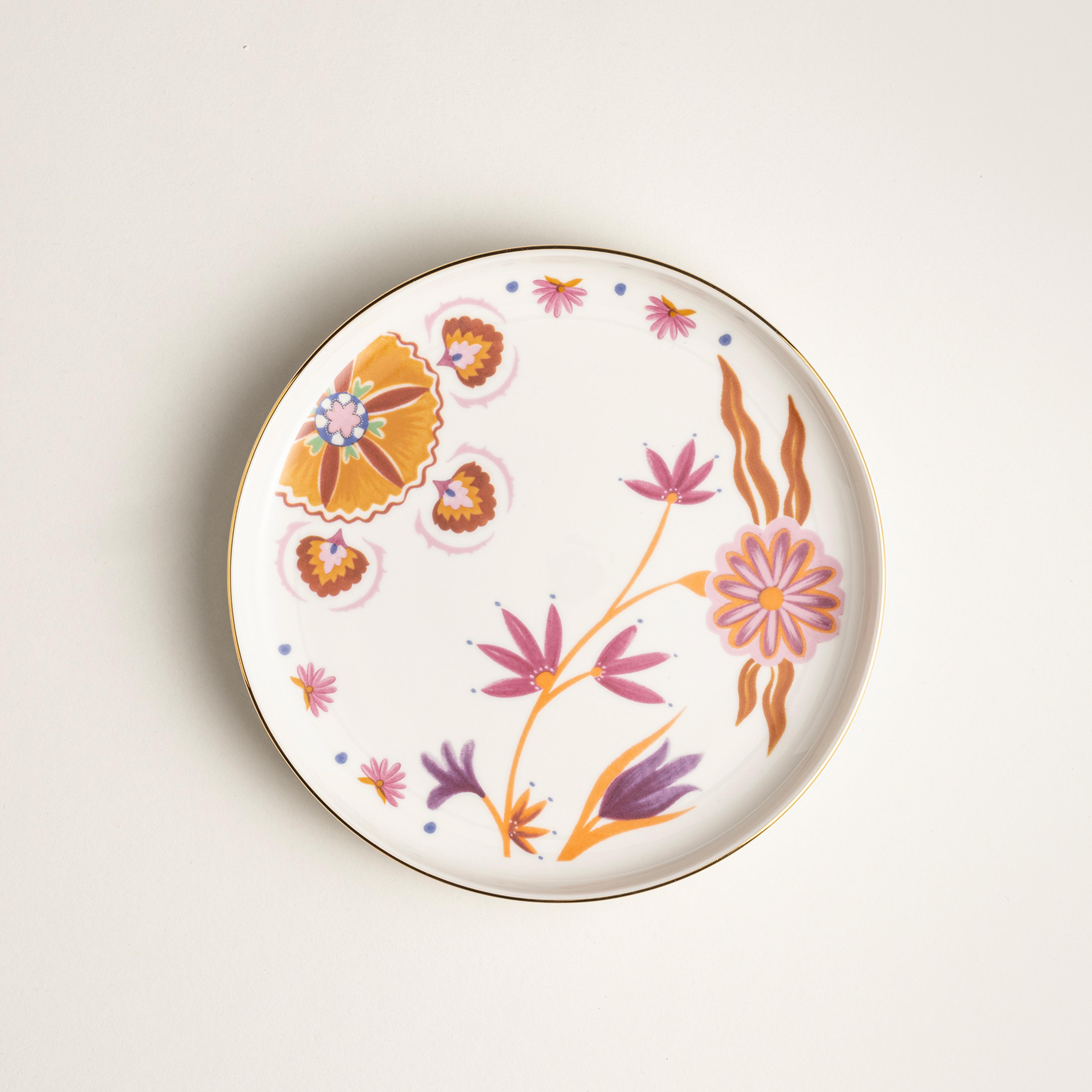 Gediz Porselen Pasta Tabağı 19 Cm Renkli