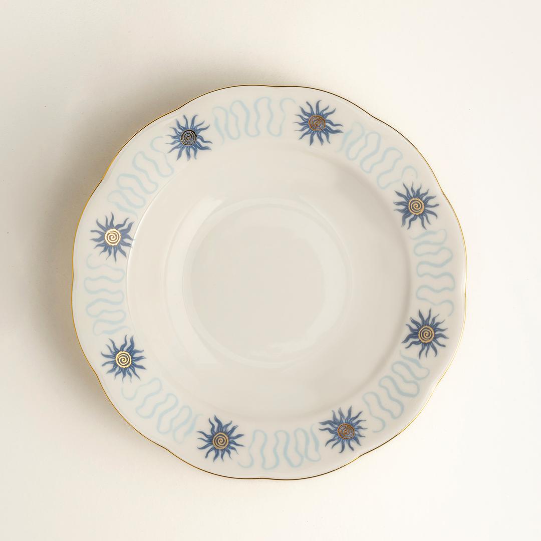 Emet Porselen Çukur Tabak 23x23x4.5 Cm Mavi