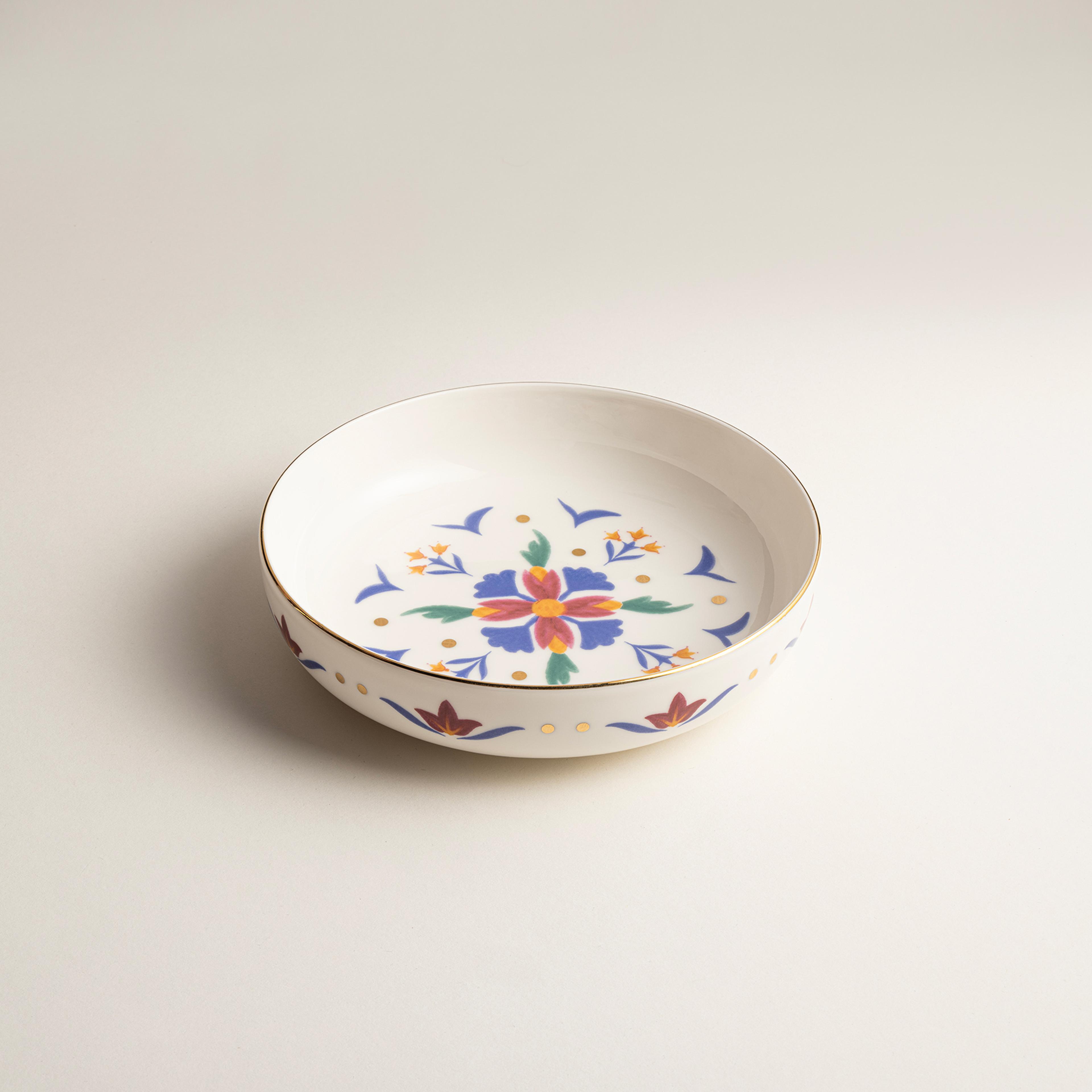 Gediz Porselen Çukur Tabak 19 Cm Renkli