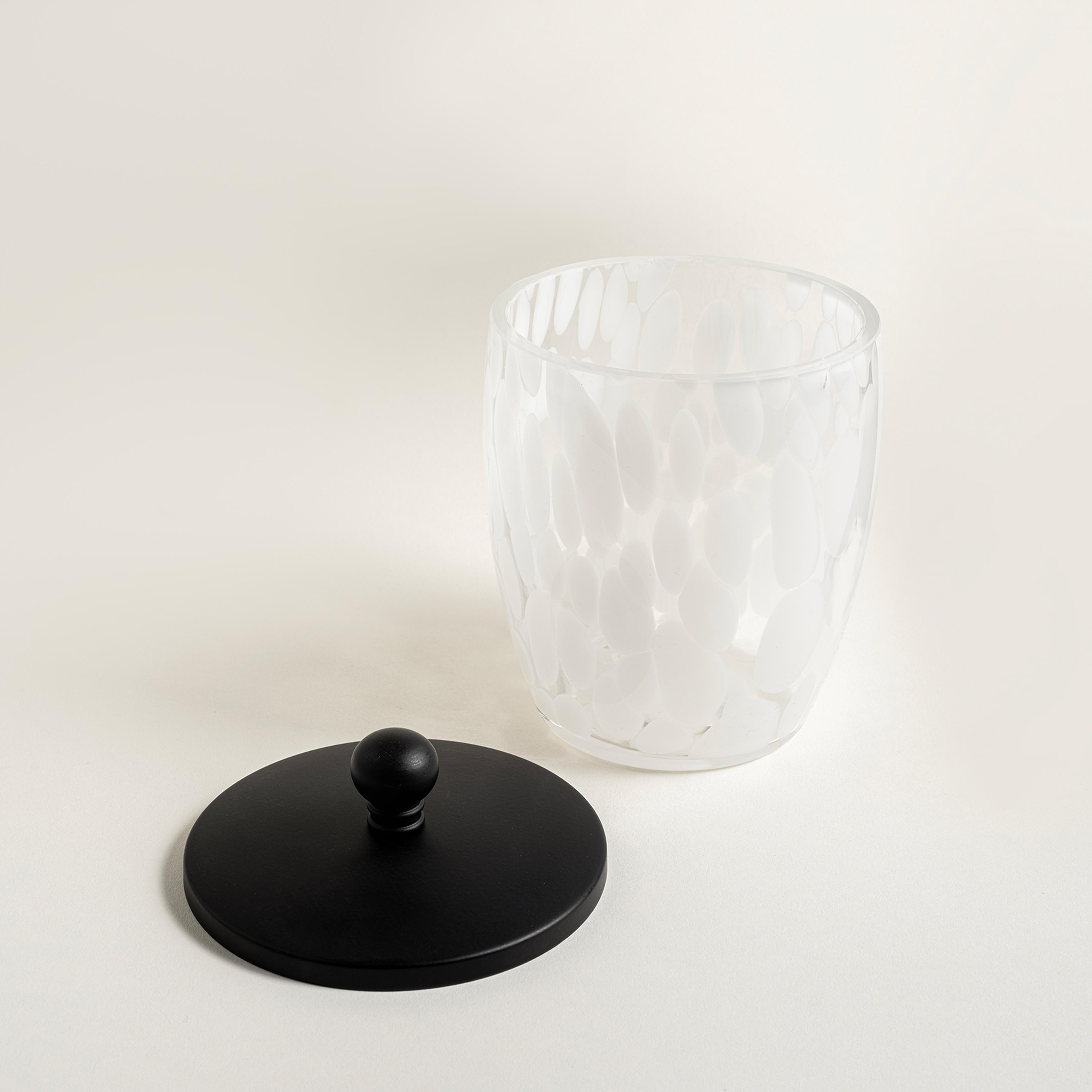 Wuyı Cam Pamukluk 9,6x9,6x13,8 Cm Beyaz