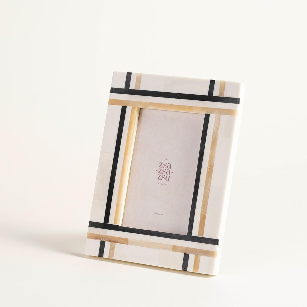 Jewar Kemik - Reçine - Mdf Çerçeve 16.2x20.2x2 Cm Bej