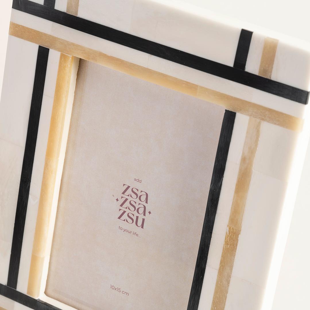 Jewar Kemik - Reçine - Mdf Çerçeve 16.2x20.2x2 Cm Bej